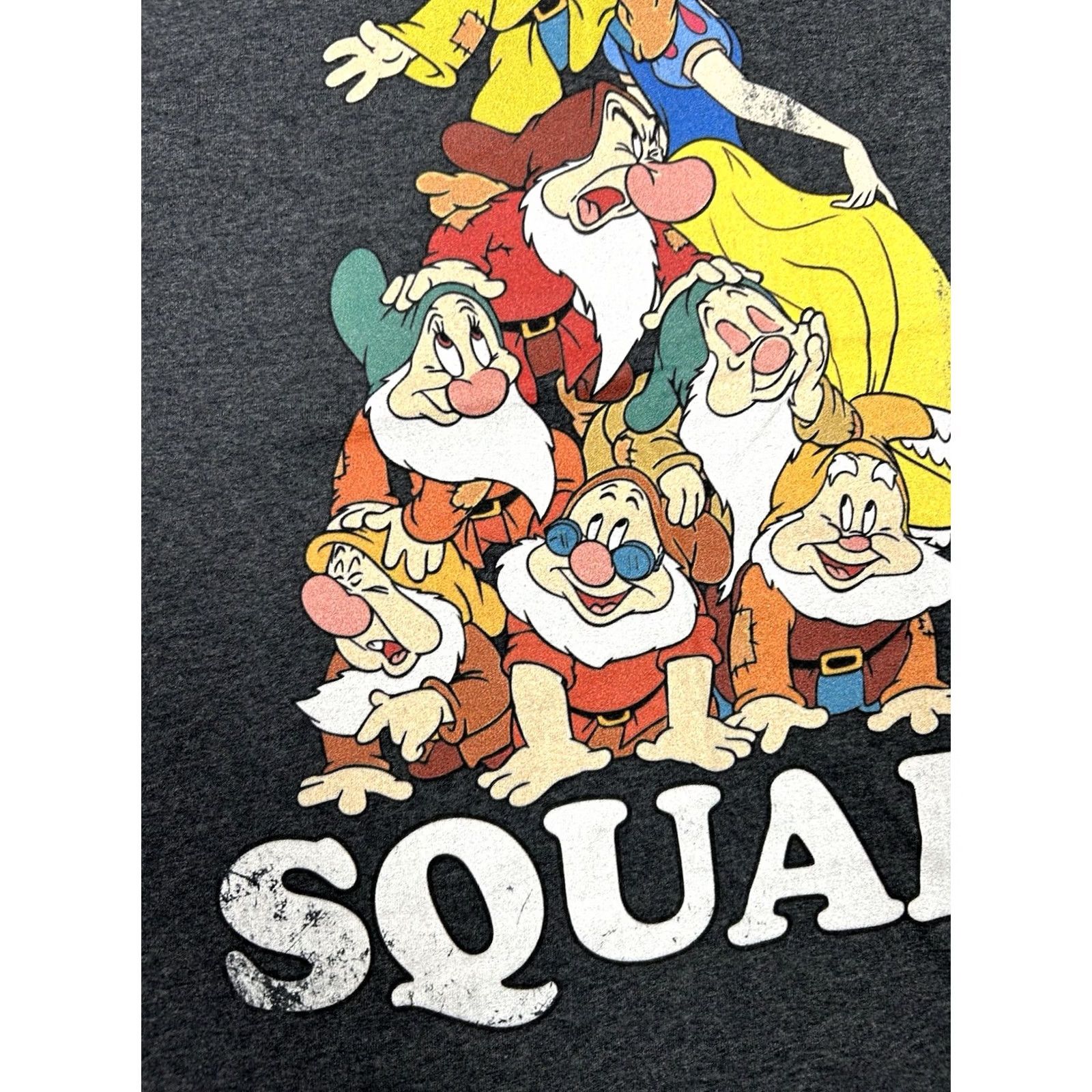 Disney Disney Snow White And The 7 Dwarfs Squad Small Unisex T-Shirt Short Sleeve Gray Cotton Polyester Graphic Print Cartoon Princess Disney Snowwhite Mens Size US S / EU 44-46 / 1 - 5 Thumbnail