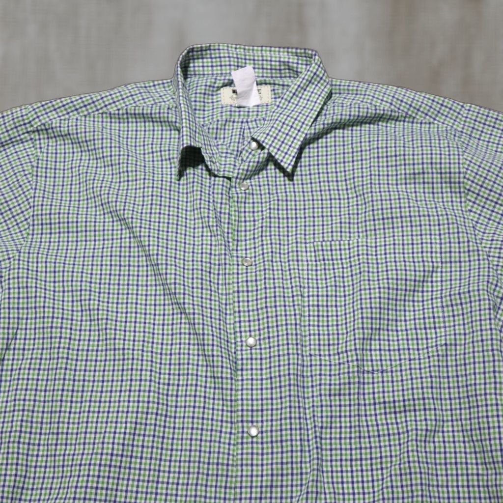 Haband VINTAGE Duke Haband Western Shirt Pearl Snap Buttons Teal Plaid Men's Size L Large Size US L / EU 52-54 / 3 - 1 Thumbnail