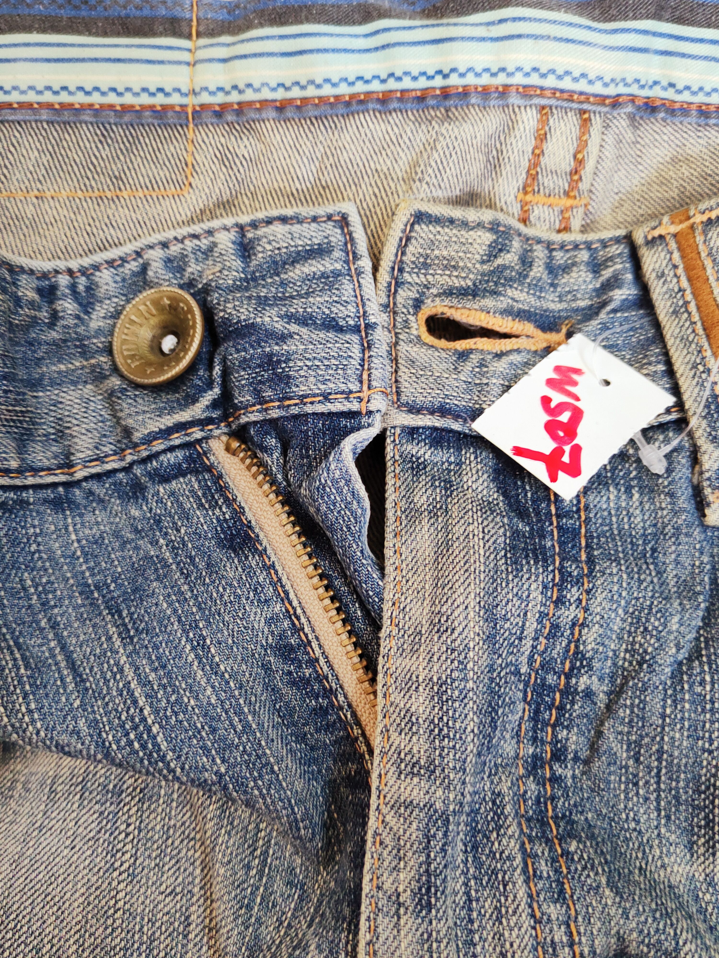Edwin Edwin Blue Faded Distressed Ripped Jeans #W507 Size US 32 / EU 48 - 19 Thumbnail