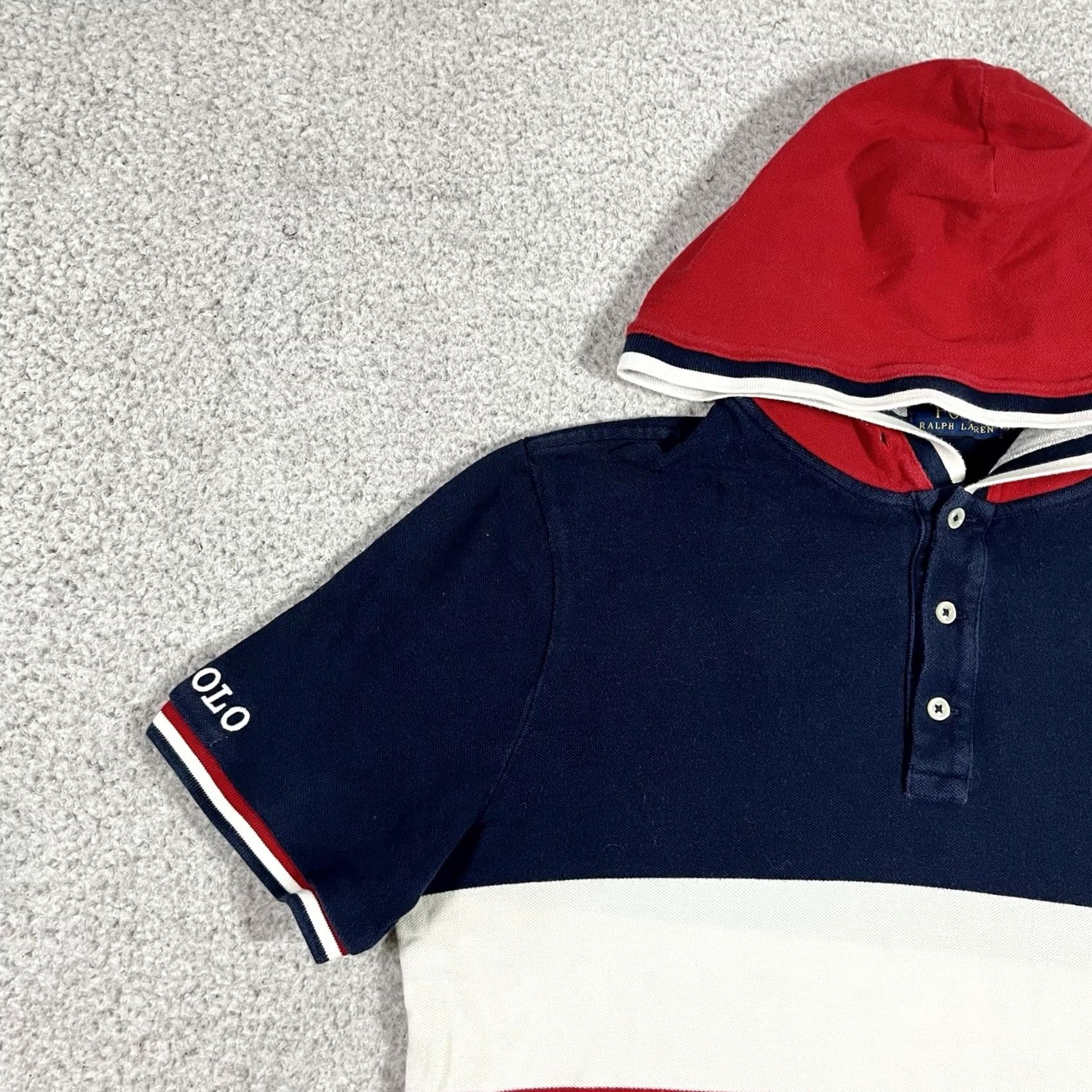 Polo Ralph Lauren Polo Ralph Lauren Shirt Mens M Stripe Short Sleeve Hooded Pony Preppy Size US M / EU 48-50 / 2 - 6 Thumbnail