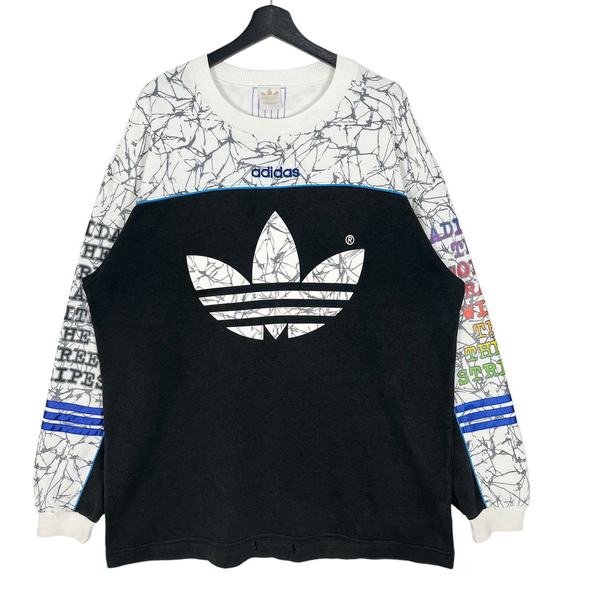 Adidas × Vintage Vintage 90s Adidas Trefoil Big Logo Sweatshirt Size US L / EU 52-54 / 3 - 2 Thumbnail