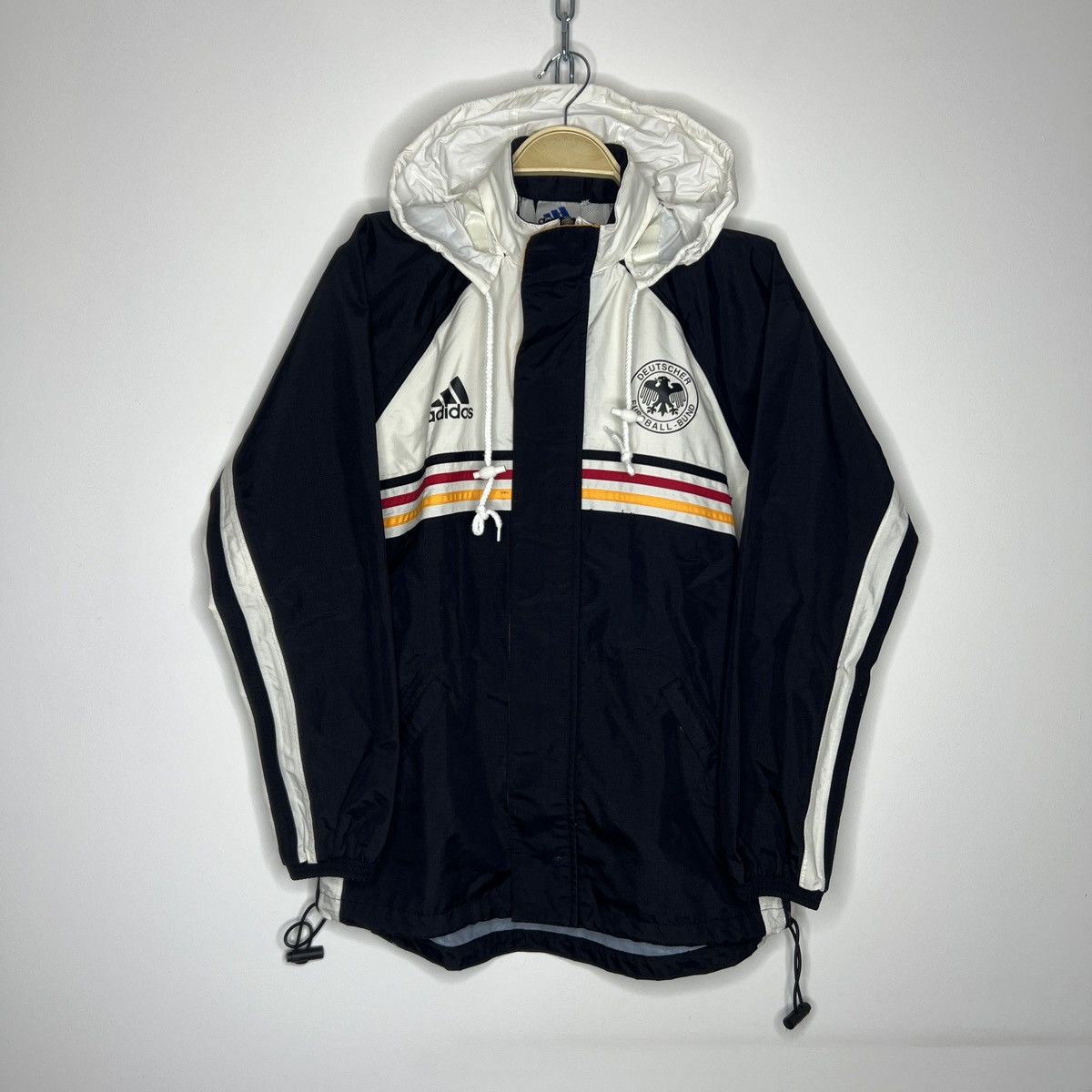 Adidas × Vintage Crazy Vintage 90s White Adidas Germany Soccer Windbreaker Size US M / EU 48-50 / 2 - 1 Thumbnail