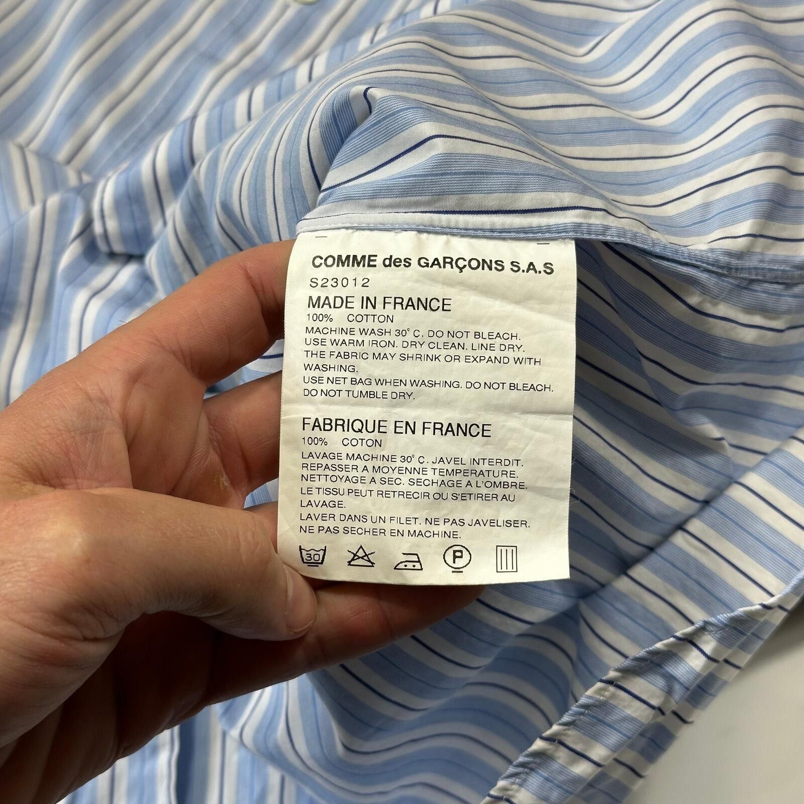 Comme des Garcons Comme Des Garçons SHIRT 00’s Striped Baby Blue Shirt - M Size US M / EU 48-50 / 2 - 6 Thumbnail