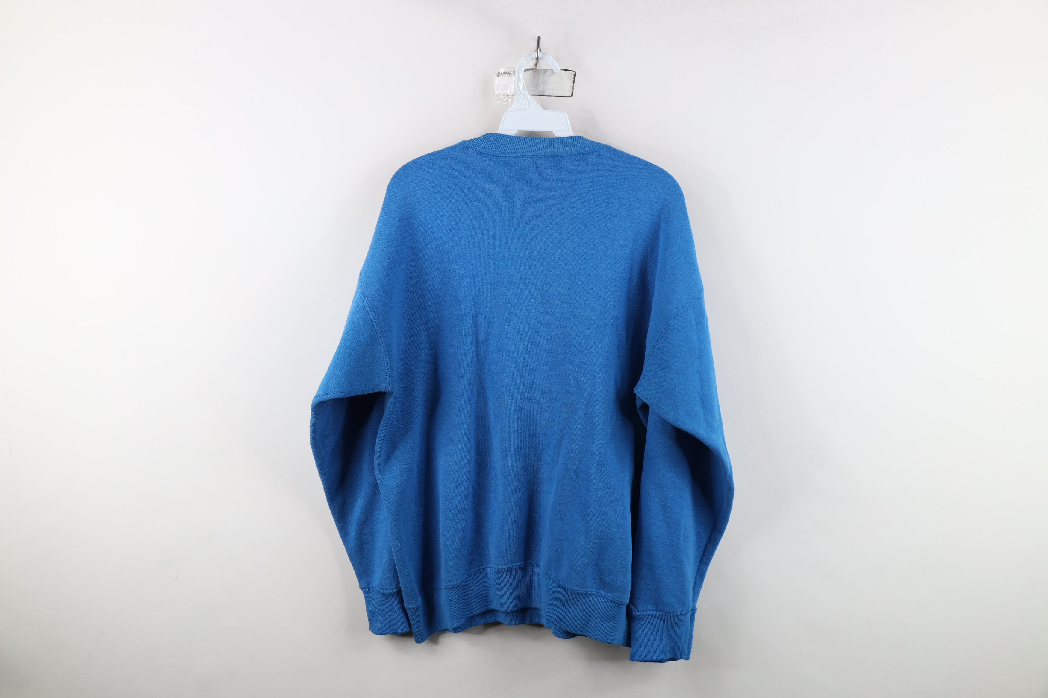 Vintage Vintage 90s Streetwear Blank Heavy Crewneck Sweatshirt Blue Size XL / US 12-14 / IT 48-50 - 11 Thumbnail