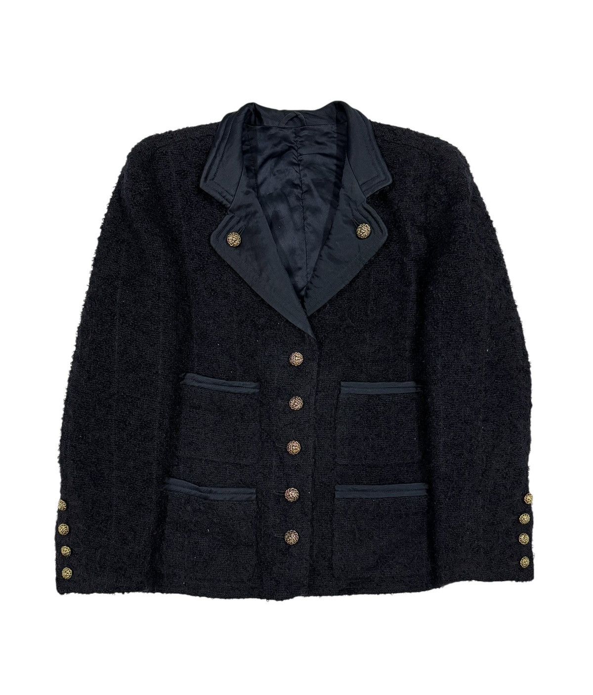 Vintage Vtg🔥Tweed Women Coat Jacket Hardware Gold Button Size S / US 4 / IT 40 - 1 Thumbnail