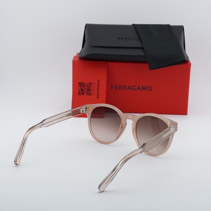 Salvatore Ferragamo Salvatore Ferragamo SF1068S 278 Sunglasses Sand Round Frame Size ONE SIZE - 9 Thumbnail