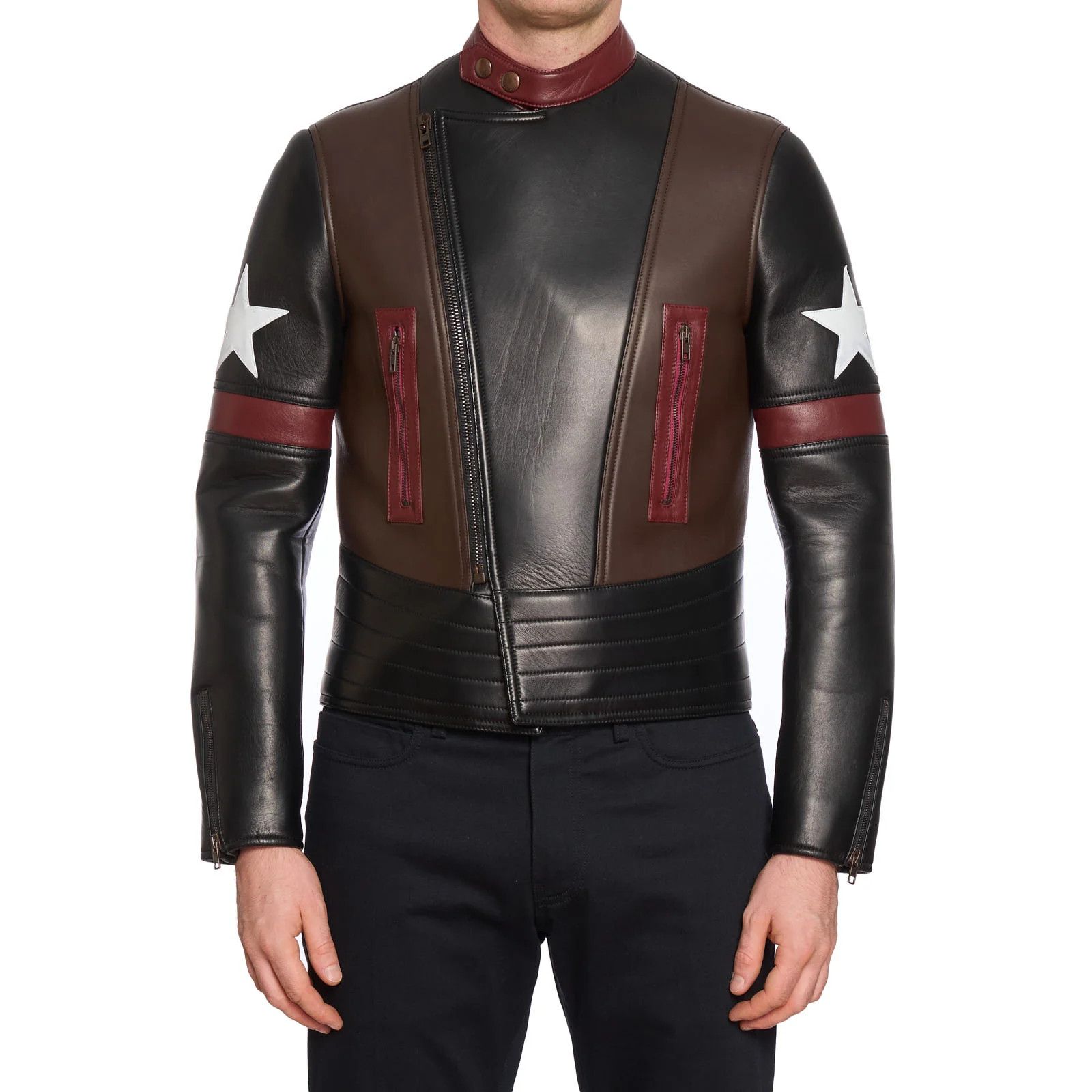 Givenchy GIVENCHY Star Patch Leather Biker Captain America Jacket Size US M / EU 48-50 / 2 - 1 Thumbnail