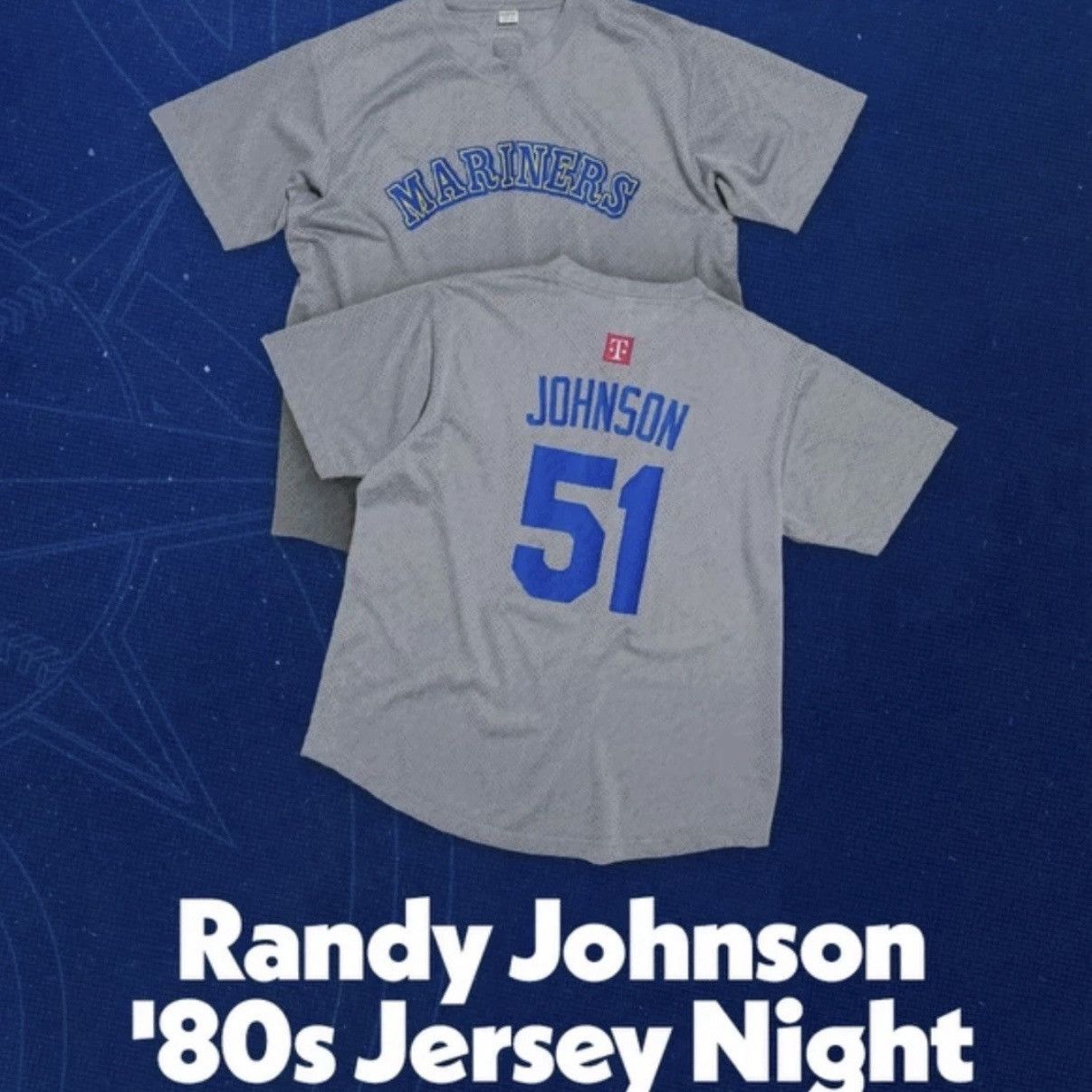 MLB Seattle mariners Randy Johnson Jersey 80’s style MLB SGA Size US M / EU 48-50 / 2 - 1 Thumbnail