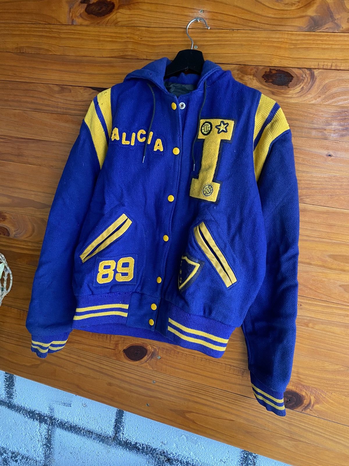 Vintage Vintage Nelson’s Varsity Jacket “Alicia” Blue Yellow Wool Size US S / EU 44-46 / 1 - 4 Thumbnail