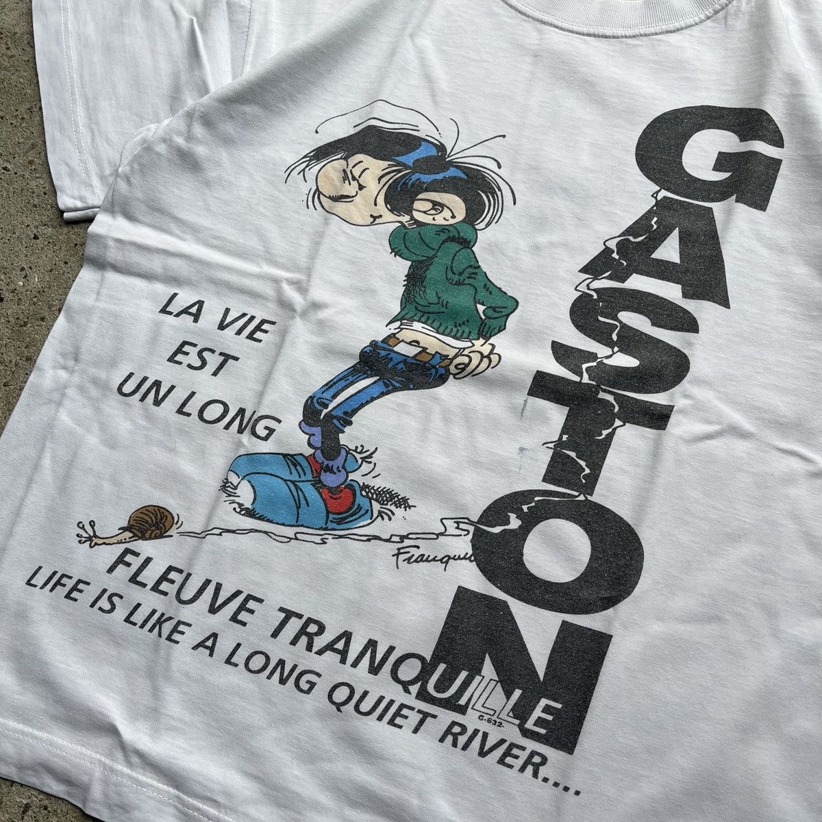 Cartoon Network Gaston Cartoon Comic vintage French white Disney Size US L / EU 52-54 / 3 - 2 Thumbnail