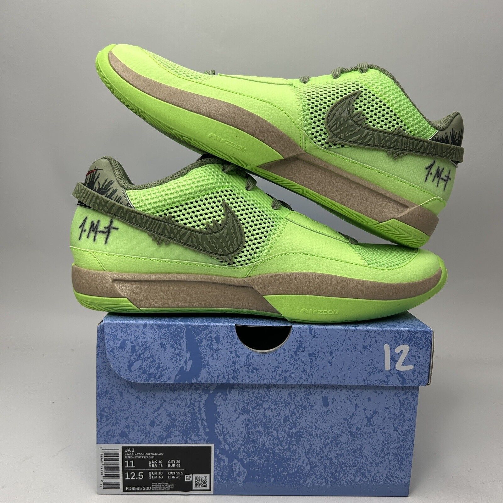 Nike Nike Ja 1 “Zombie Halloween Lime Blast Green" 2023 Size US 11 / EU 44 - 1 Thumbnail