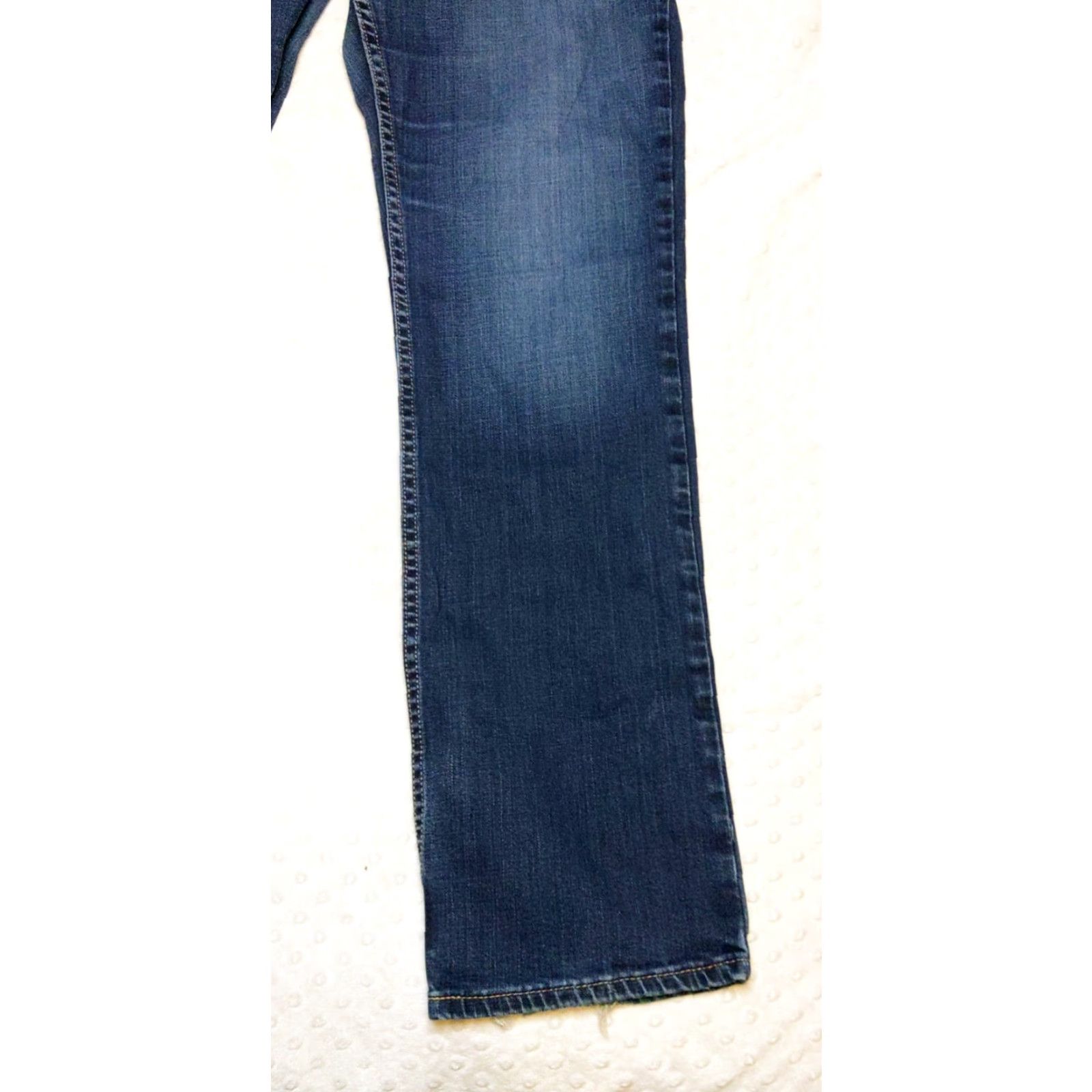 Harley Davidson Harley-Davidson Jeans Boots Cut Embellished Mid-Rise 12 Women Dark Blue 34x32 Denim 5-Pocket USA Vintage Theme Mens Womens boys Girls Size 34" / US 12 / IT 48 - 2 Thumbnail