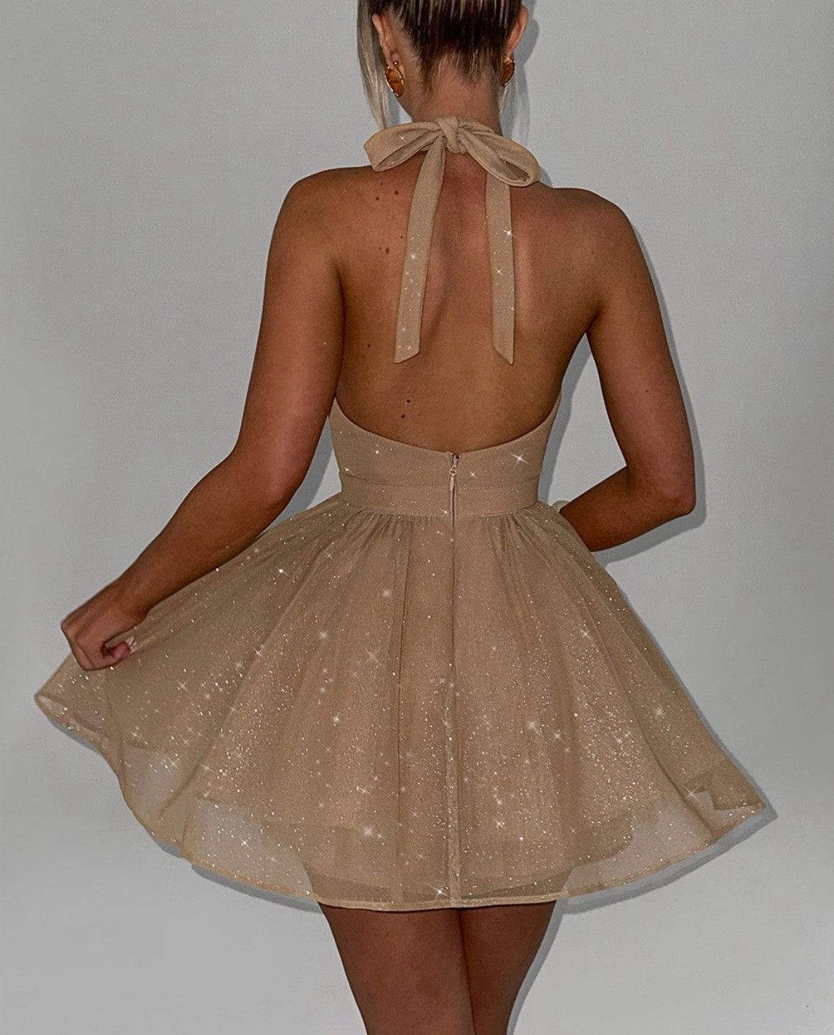 Babyboo Fashion ‘Pippa’ Gold mini dress Size M / US 6-8 / IT 42-44 - 2 Thumbnail