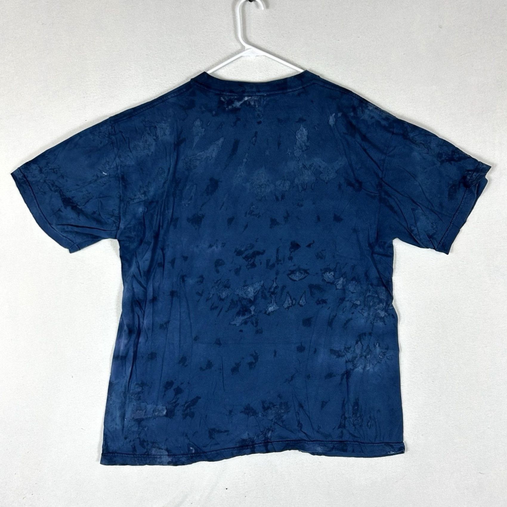 Vintage VINTAGE Blue Tie Dye T-Shirt Mens Large Bald Eagle Graphic Print America Short Sleeve Crew Neck 90s Wool? (Removed) Size US L / EU 52-54 / 3 - 5 Thumbnail