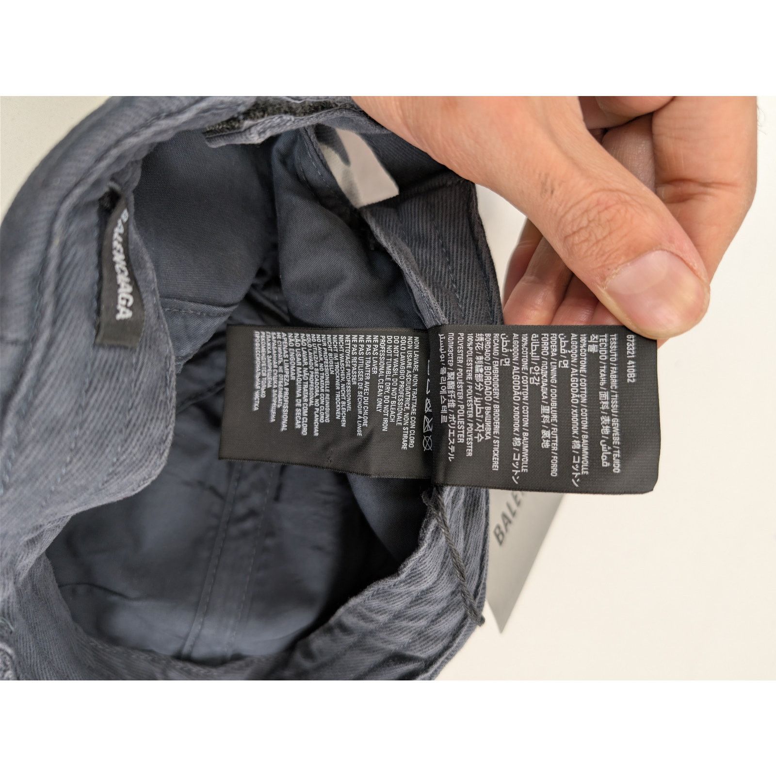 Balenciaga o1rshd1 Size: L / Cotton Drill BB Sprayed Cap / Hat in Grey Size ONE SIZE - 13 Thumbnail