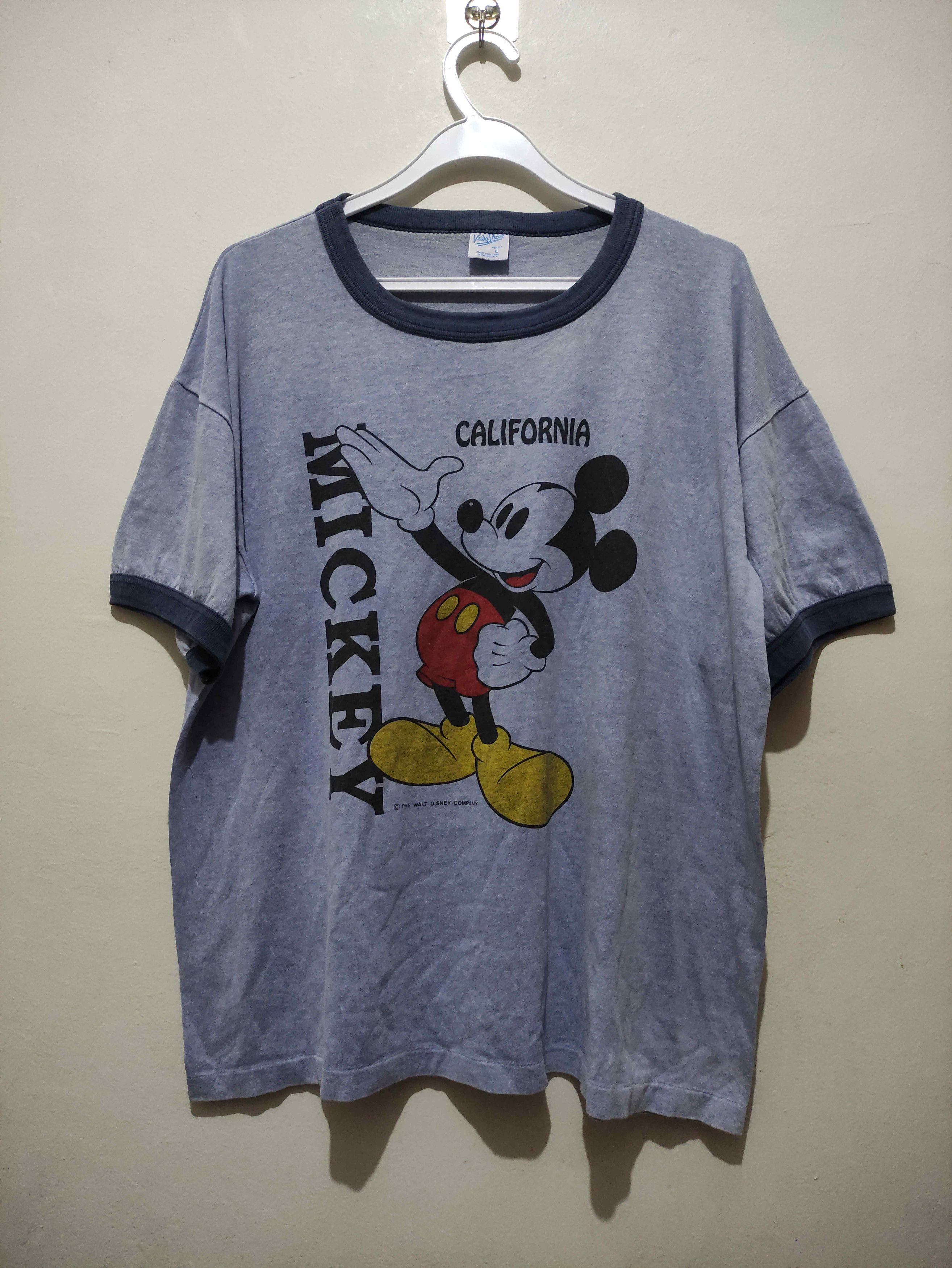 Velva Sheen Vintage Mickey Mouse Ringer Print T-Shirt Made in Usa Size US L / EU 52-54 / 3 - 1 Thumbnail