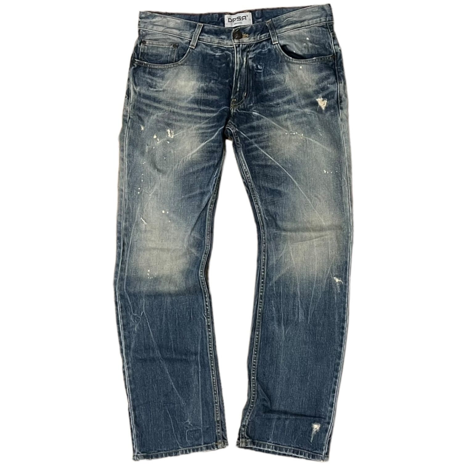 image of Dpsr Japan Korean Vintage Washed Distressed Denim in Blue, Men's (Size 36)