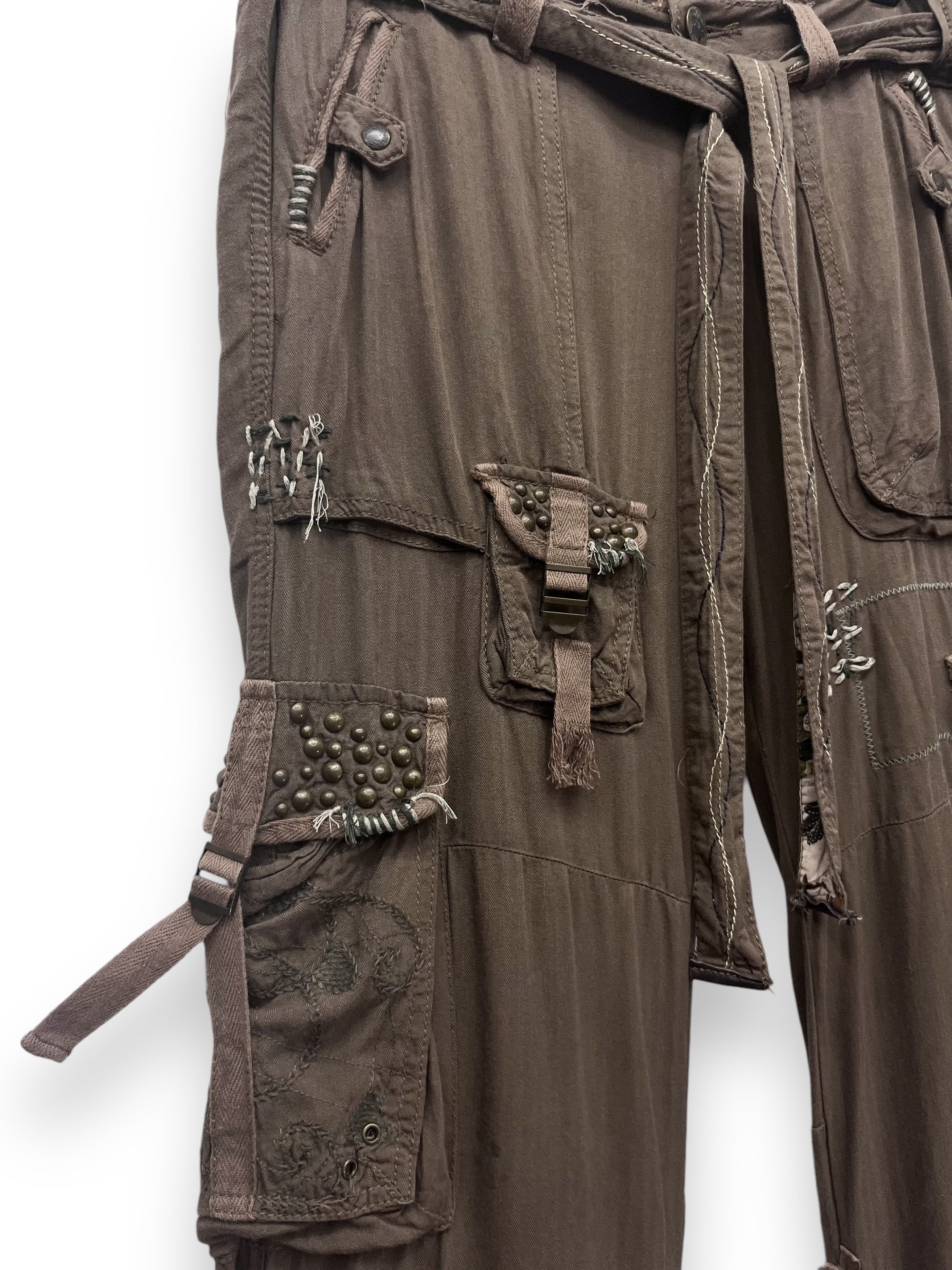 If Six Was Nine 🔥FYE Bondage Multipocket Drawstring Rayon Cargo GOA Style Size US 33 - 10 Thumbnail