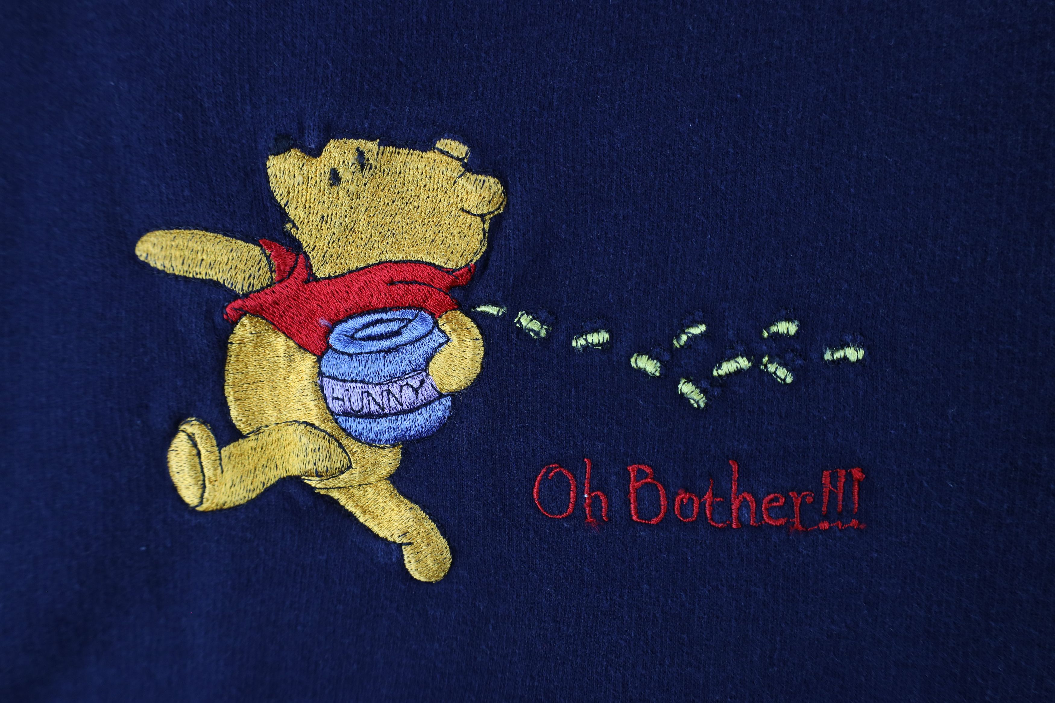 Disney × Vintage Vintage 90s Disney Winnie the Pooh Oh Bother Sweatshirt Blue Size L / US 10 / IT 46 - 4 Thumbnail