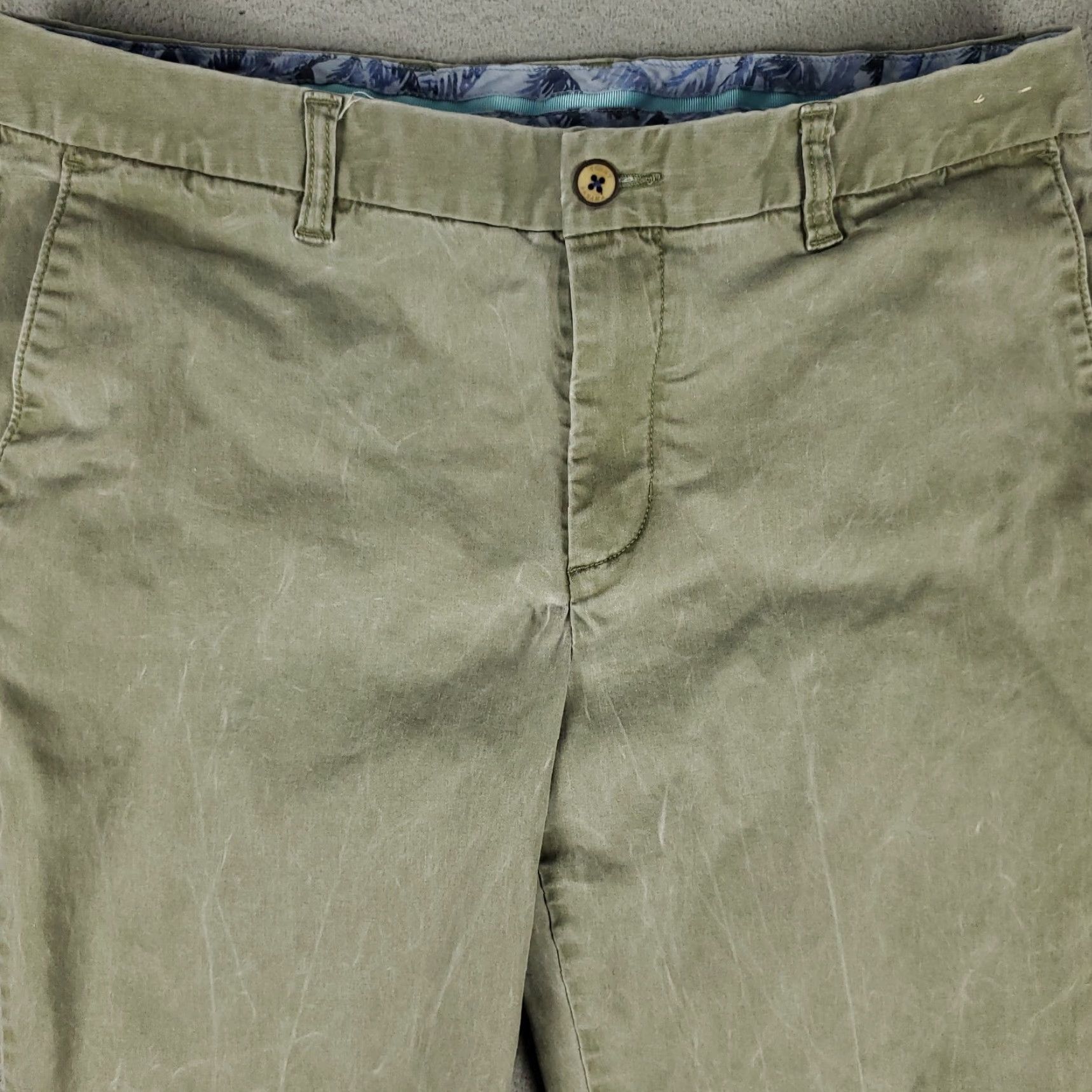 Tommy Bahama Tommy Bahama Chino Pants Mens 35x31 Gray Stretch 5 Pocket Casual Trousers Size US 35 - 2 Thumbnail