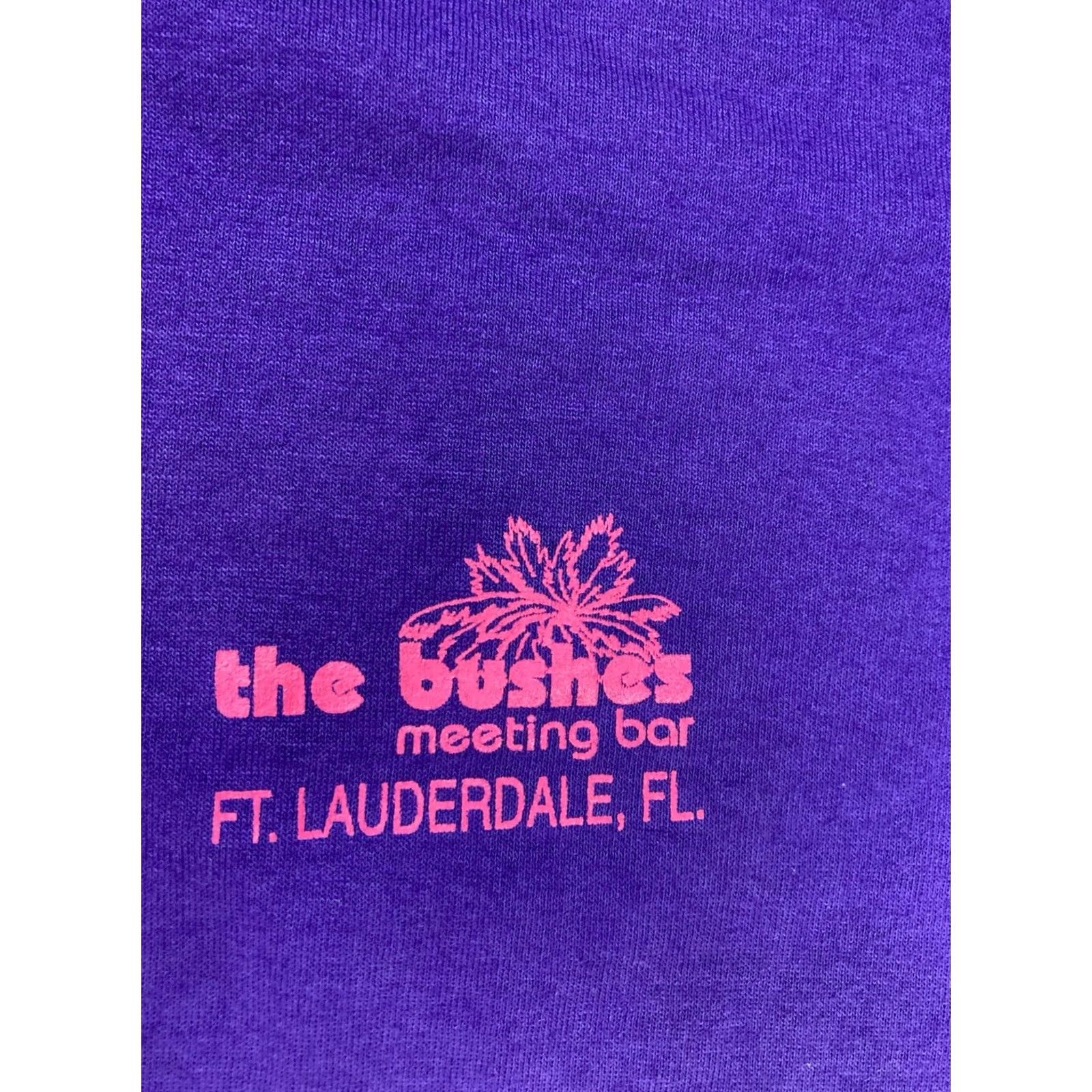 Jerzees VINTAGE JERZEES T-Shirt Women M 90s Bushes Meeting Bar Ft Lauderdale Purple Short Sleeve Crew Neck Cotton Size M / US 6-8 / IT 42-44 - 2 Thumbnail
