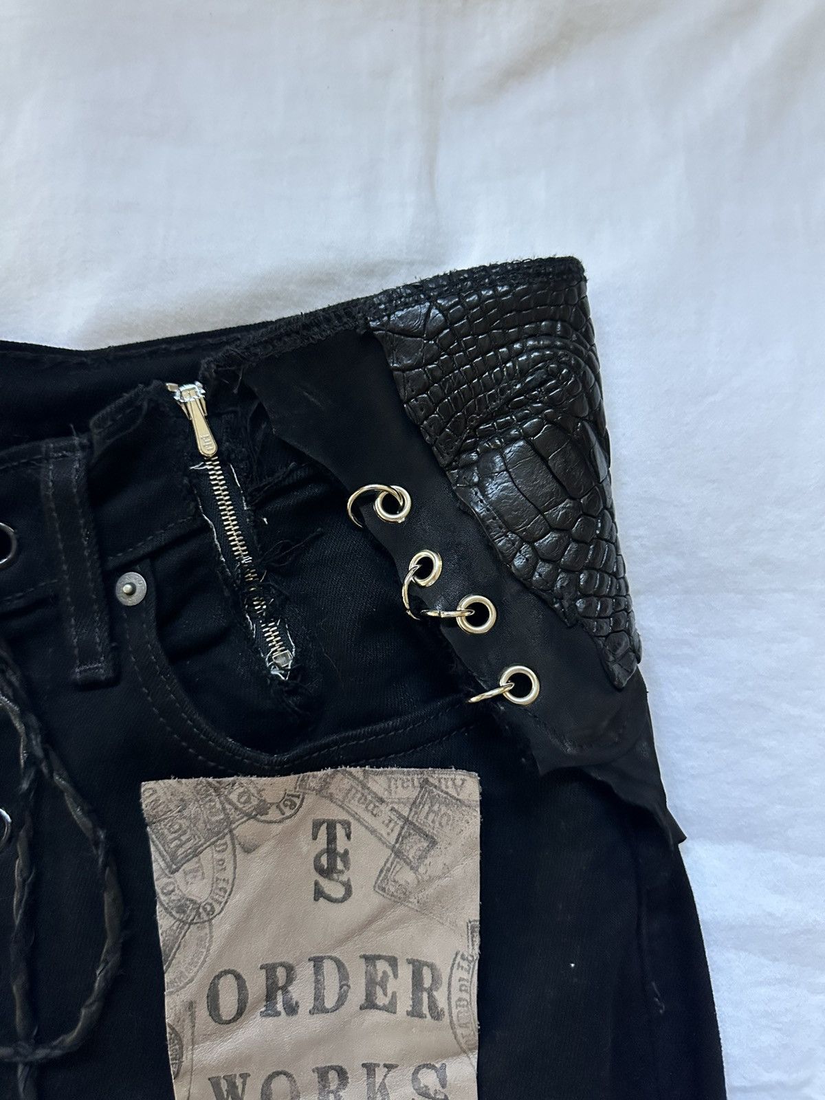Japanese Brand Shohei Takamiya Full Lace up Crocodile Flares Size US 32 / EU 48 - 6 Thumbnail