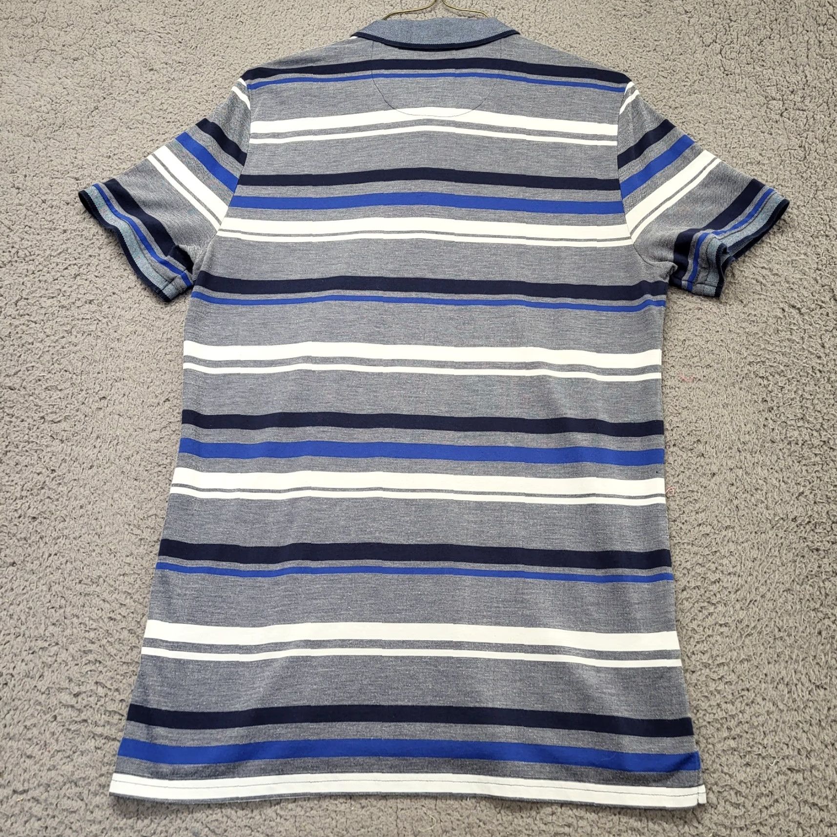 Original Penguin Penguin by Munsingwear Shirt Mens XL/T Gray Blue Stripe Pima Cotton Golf Polo Size US XL / EU 56 / 4 - 3 Thumbnail