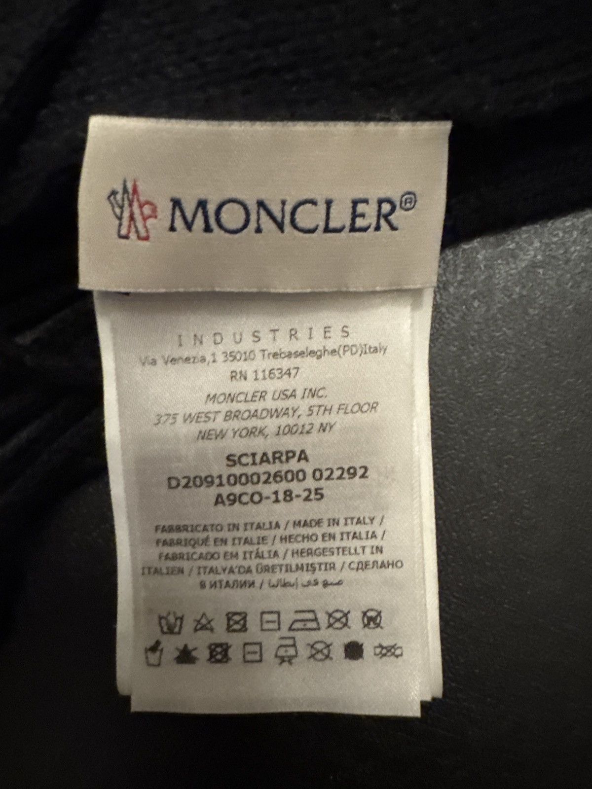 Moncler Mens Moncler virgin wool scarf Size ONE SIZE - 2 Thumbnail