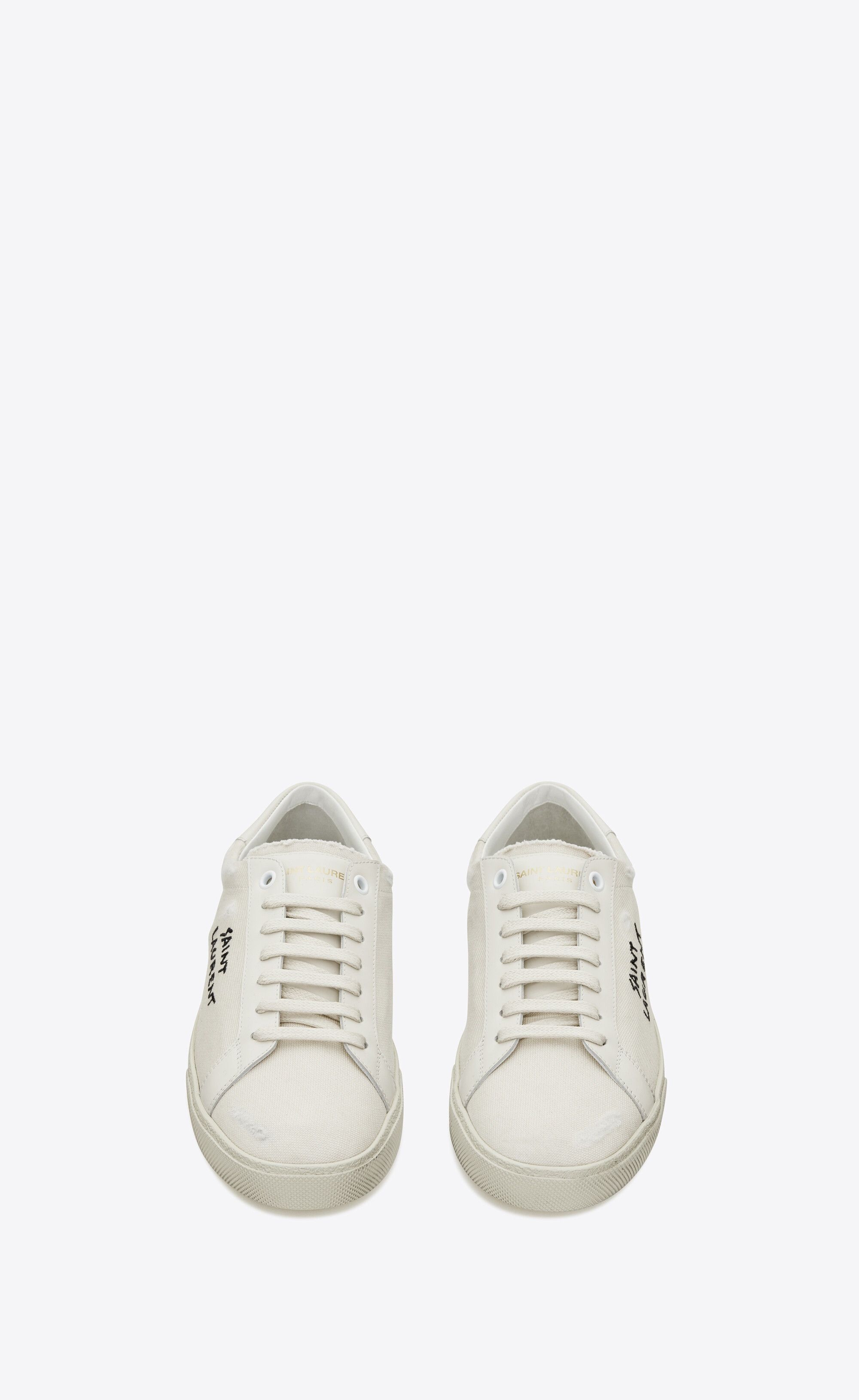 Saint Laurent Paris o1s1wg111125 Court Classic sl/06 Embroidered Sneakers Size US 7 / IT 37 - 2 Thumbnail