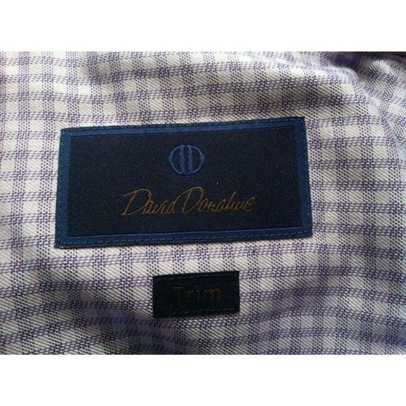 David Donahue DAVID DONAHUE MENS PURPLE COTTON DRESS SHIRT 16.5/32-33 Size US L / EU 52-54 / 3 - 3 Thumbnail