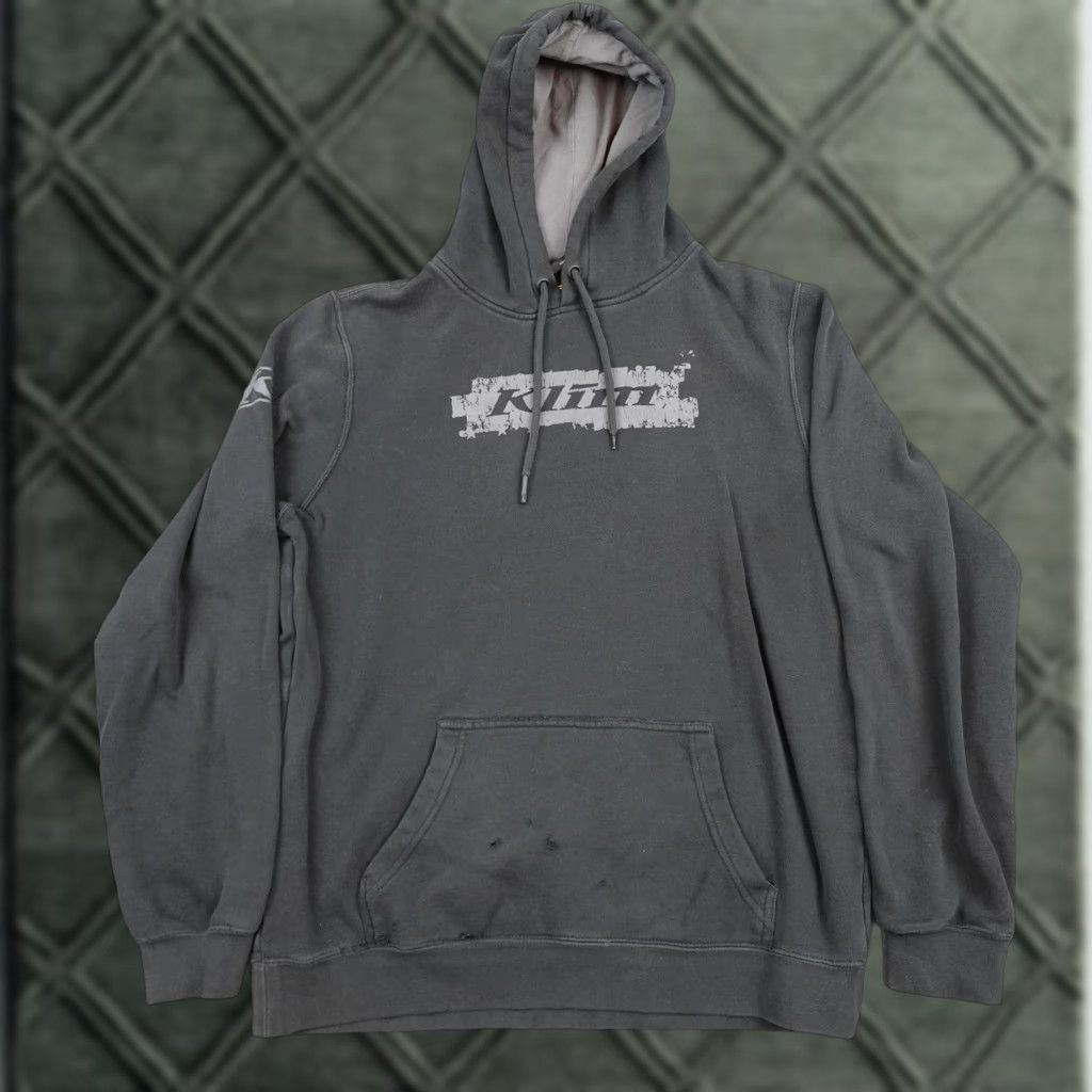 Logo 7 Klim Hoodie Mens Small Black Pullover Sweatshirt American Flag Distressed Logo Hooded Graphic Print Pockets Drawstring Size US S / EU 44-46 / 1 - 1 Thumbnail