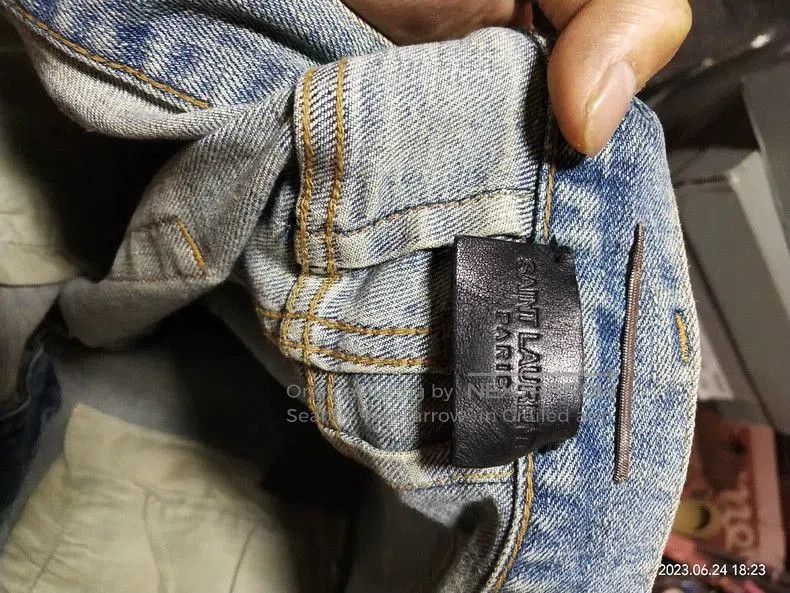 Saint Laurent Paris SLP Blue Distressed Denim Jeans. Size US 32 / EU 48 - 9 Thumbnail