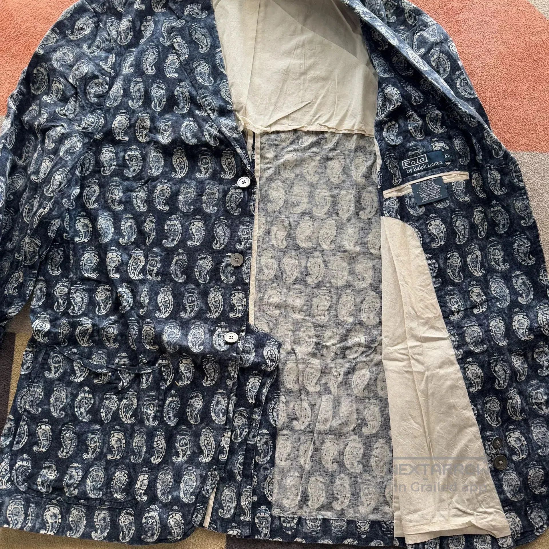 Polo Ralph Lauren Ralph Lauren Indigo Paisley Cotton Blazer. Size US XL / EU 56 / 4 - 2 Thumbnail