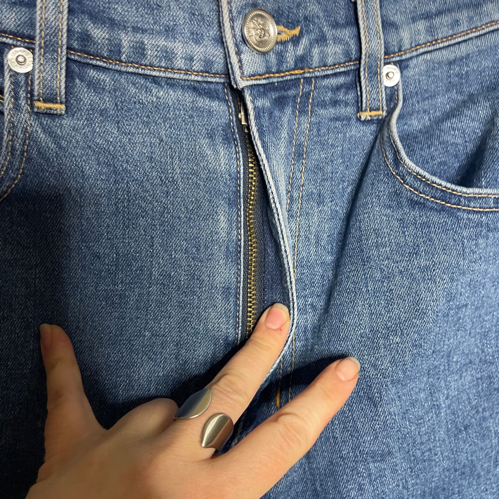 SLVRLAKE SLVRLAKE Beatnik Ankle Straight Jeans in Forever Blue Sz 28 Size 28" / US 6 / IT 42 - 9 Thumbnail