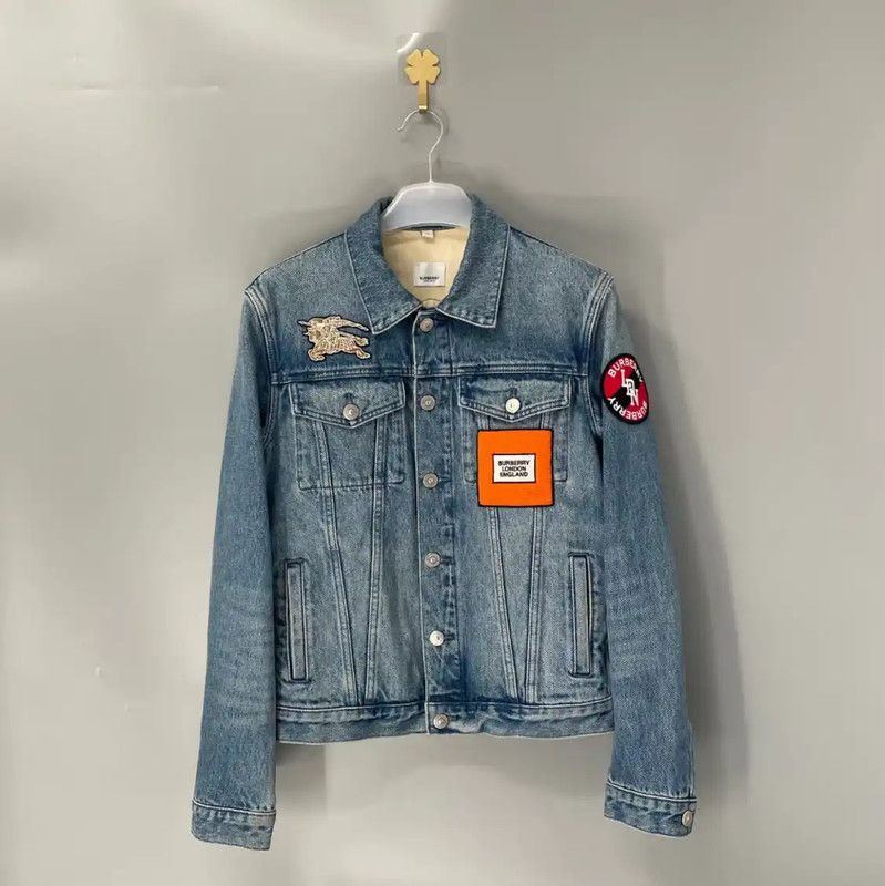 Burberry Blue Cotton Denim Jacket for Men