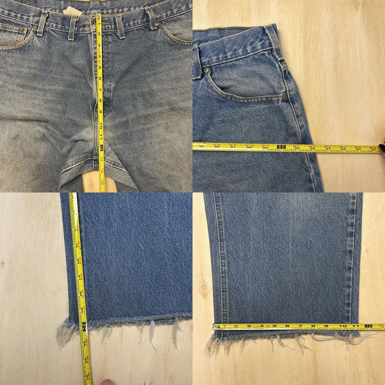 Carhartt Carhartt B167 DST Jeans Mens 44x24 Blue Denim Cropped Distressed Relaxed Fit Size US 44 / EU 60 - 8 Thumbnail