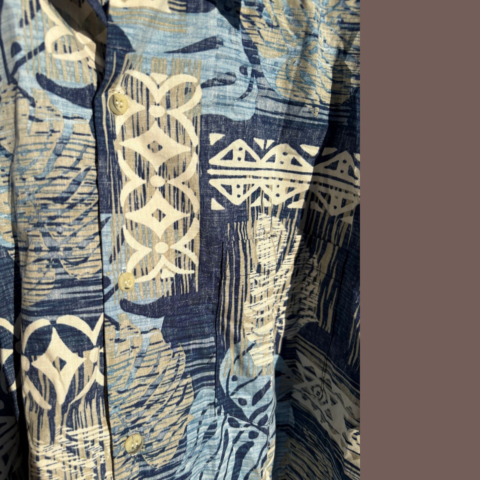 Vintage VTG Hawaiian Shirt | Go Barefoot Blue Print | Surfcore Size US XXL / EU 58 / 5 - 2 Thumbnail