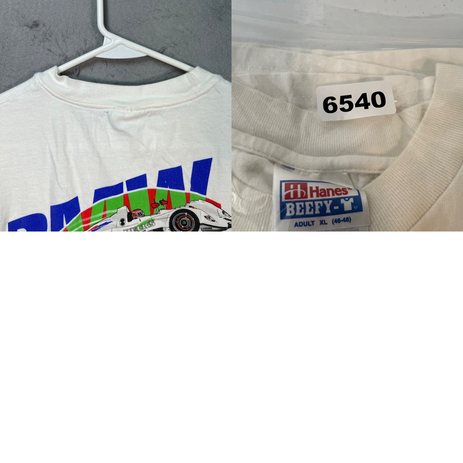 Hanes VINTAGE 1999 Le Mans BMW V12 LMR T-Shirt Sears Point Winner White XL Shirt Mens Size US XL / EU 56 / 4 - 9 Thumbnail