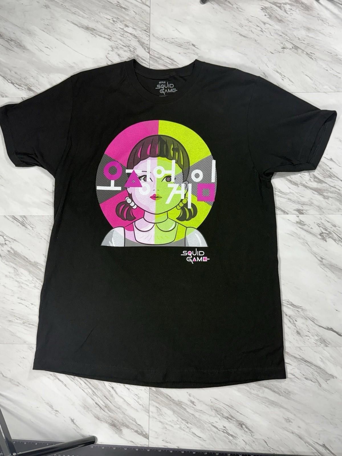 Other Squid Game Doll Neon Graphic TShirt Men’s Netflix Black L #8 Size US L / EU 52-54 / 3 - 1 Thumbnail