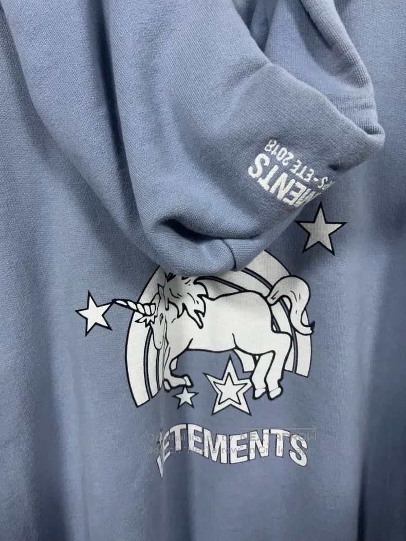 Vetements Vetements Haze Blue Unicorn Hoodie (Size XS) Size US XS / EU 42 / 0 - 3 Thumbnail