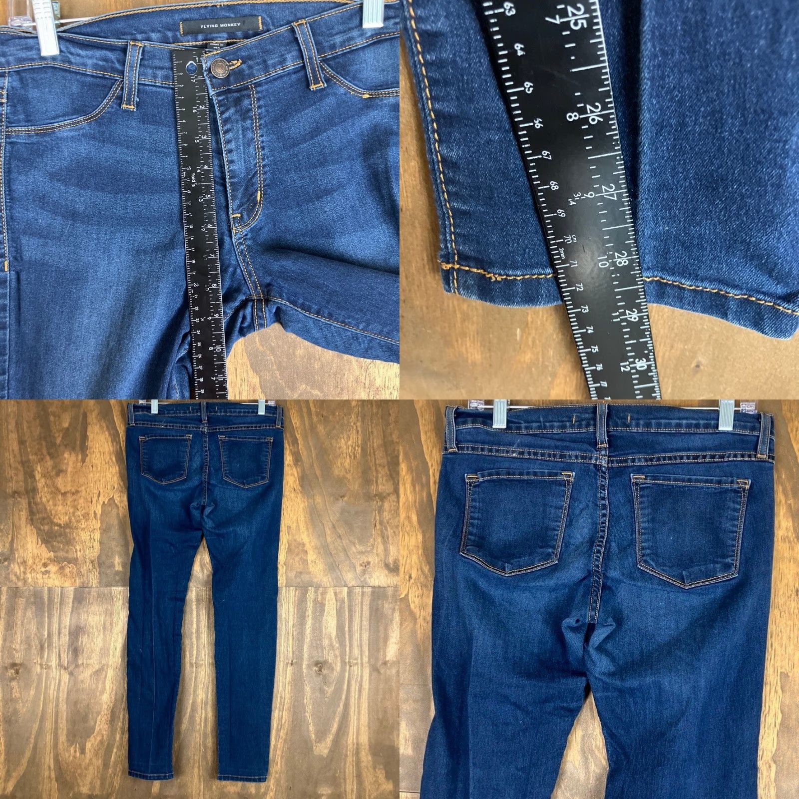 Vintage Flying Monkey Womens Jeans Blue Denim Dark Wash Mid Rise Style JL59 Stretch 30 Jeans Womens Size 30 Dark Wash Stretch Modern Casual Modern Fit 200 Size 30" / US 8 / IT 44 - 8 Thumbnail