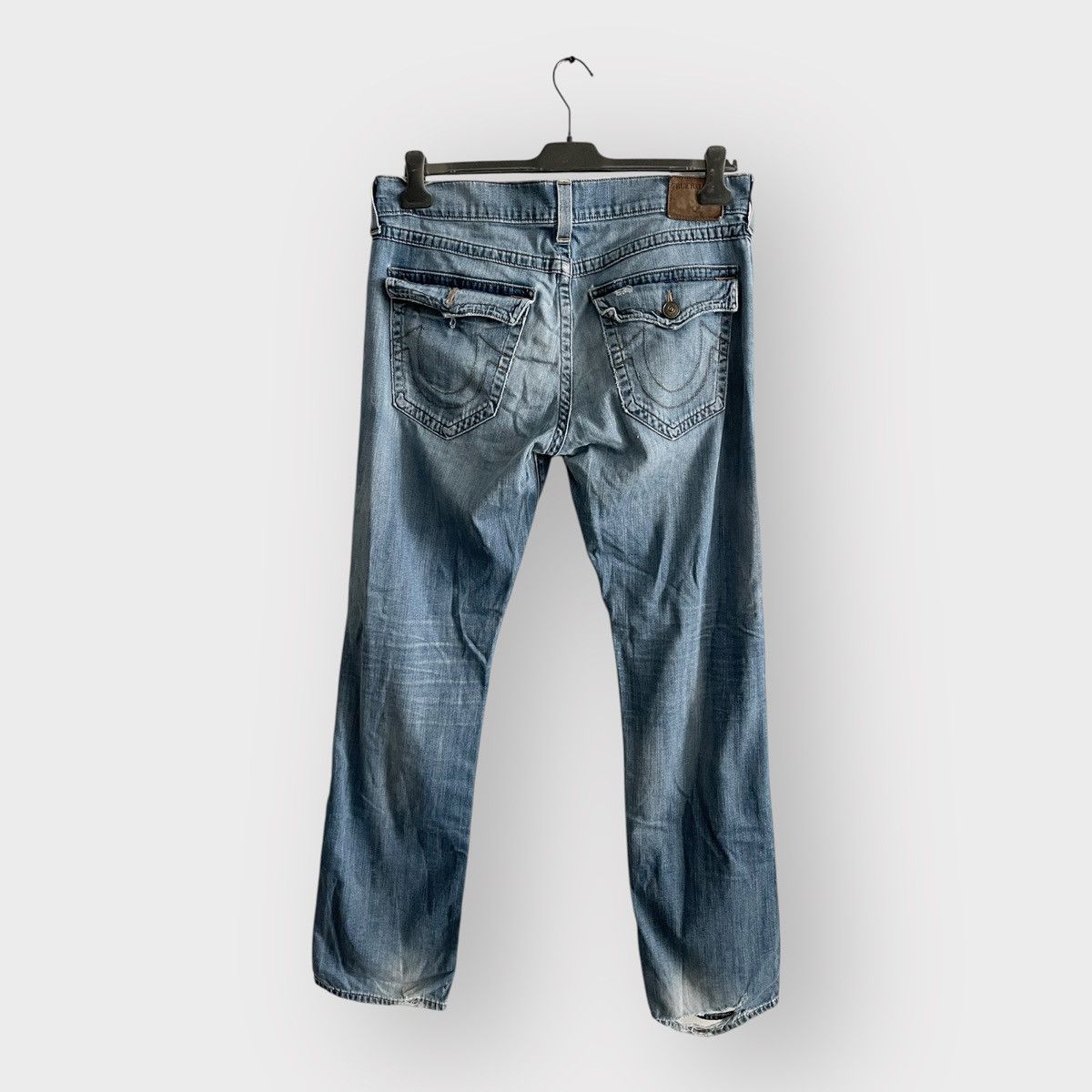 Other STEAL! VTG 2000s True Religion Knee Wash Distressed Jeans Size US 36 / EU 52 - 2 Thumbnail