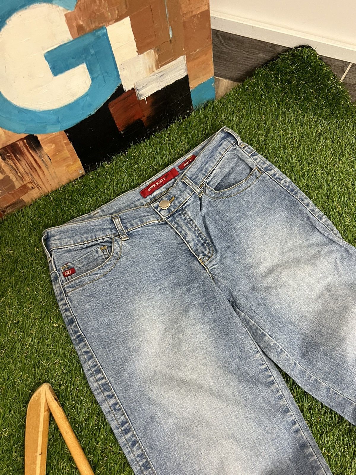 Japanese Brand Y2K Vintage Miss Sixty Jeans Flared Low Rise Size 26" / US 2 / IT 38 - 4 Thumbnail