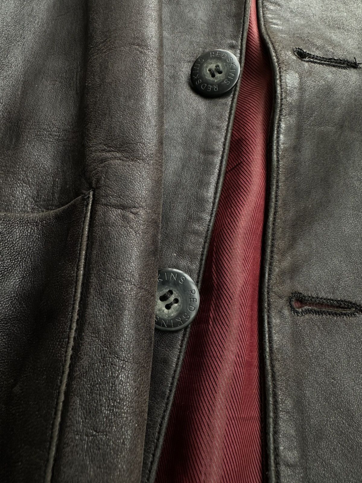 Genuine Leather Vintage Redskins Leather Men’s Coat Jacket 90s Sz L Size US L / EU 52-54 / 3 - 6 Thumbnail