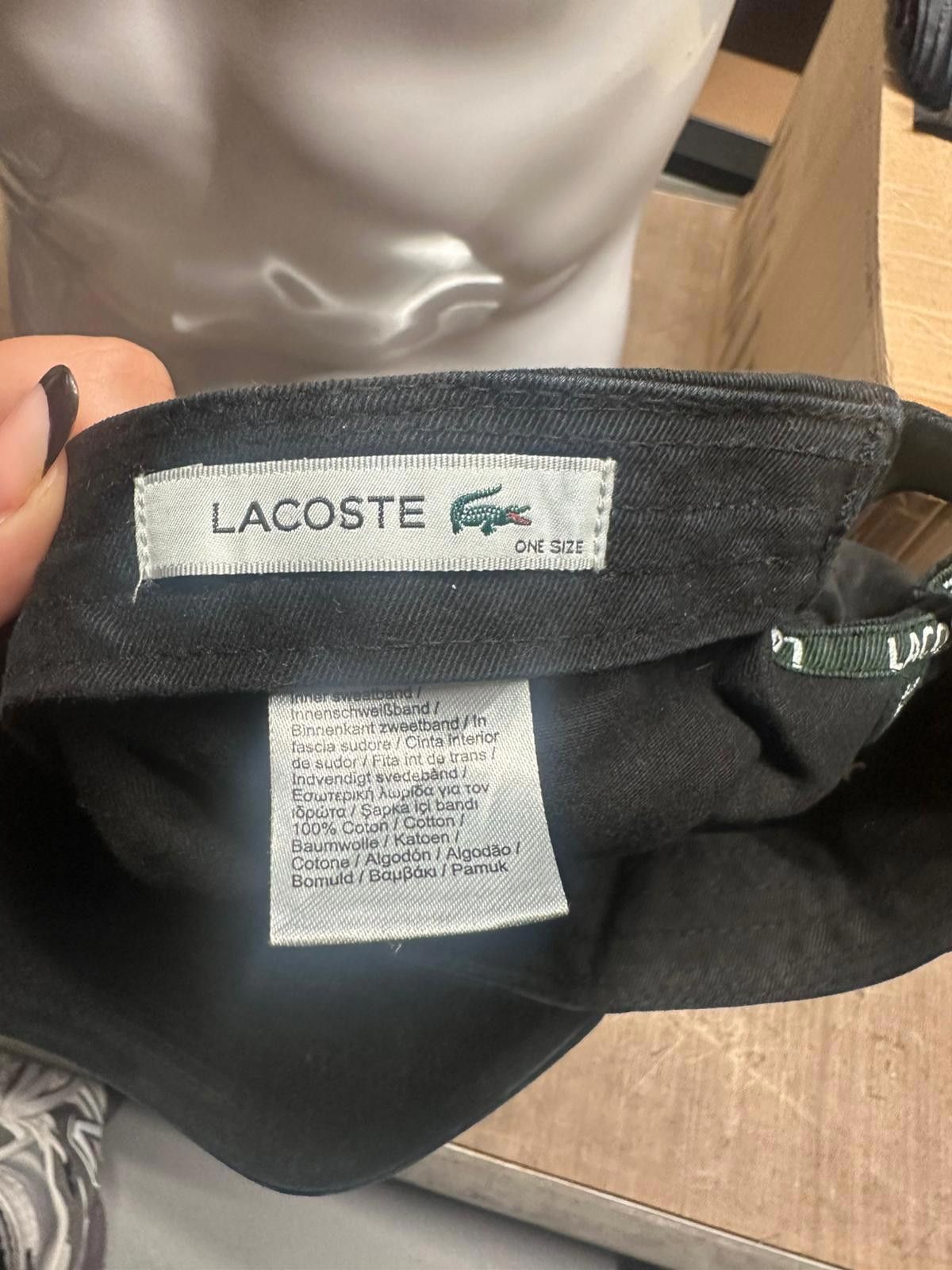 Lacoste Lacoste Black Cotton Cap with Green Crocodile Logo Size ONE SIZE - 4 Thumbnail