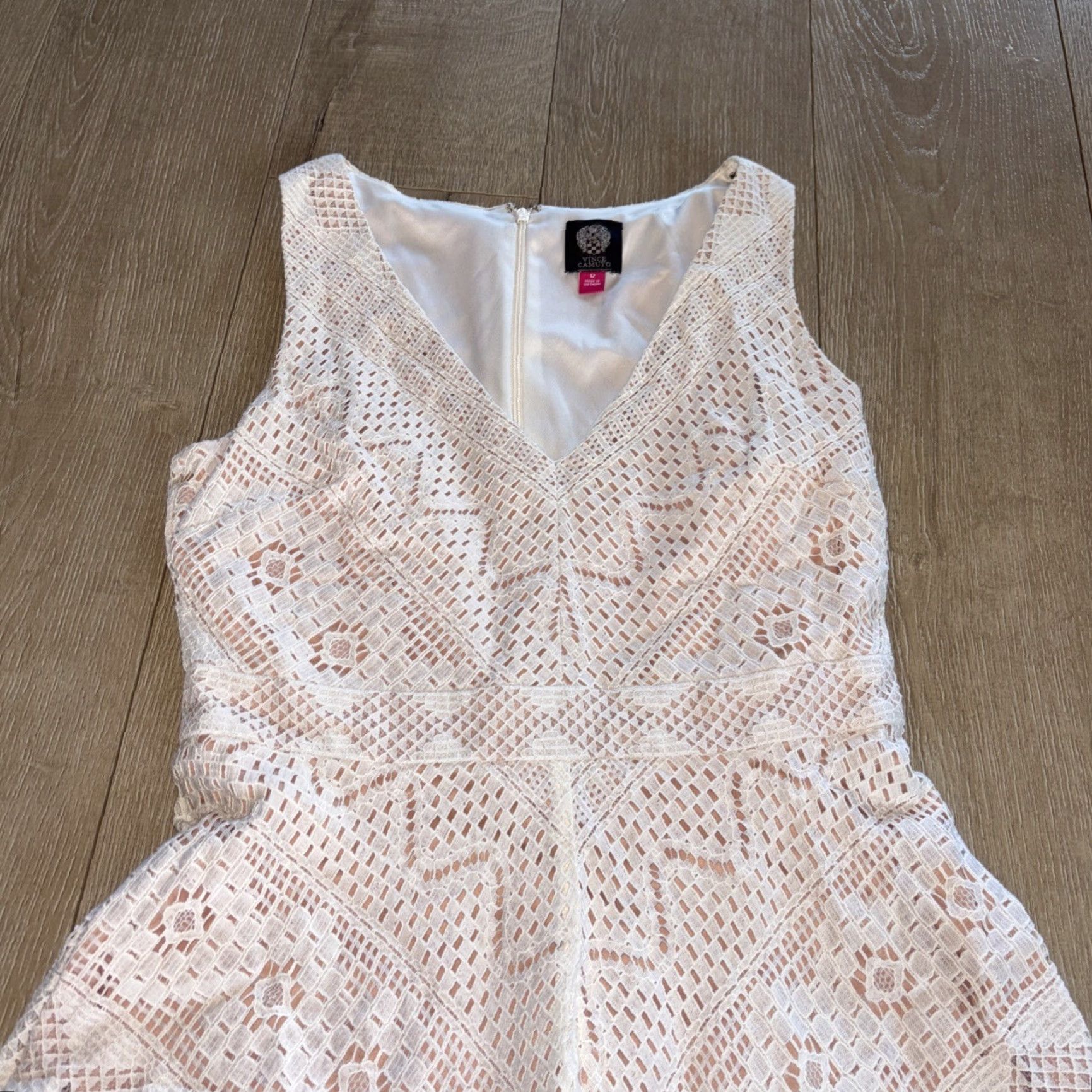 Vince Camuto Vince Camuto Pale Blush Pink Tan Lace Sleeveless Dress Size 14 Cocktail Size XL / US 12-14 / IT 48-50 - 2 Thumbnail