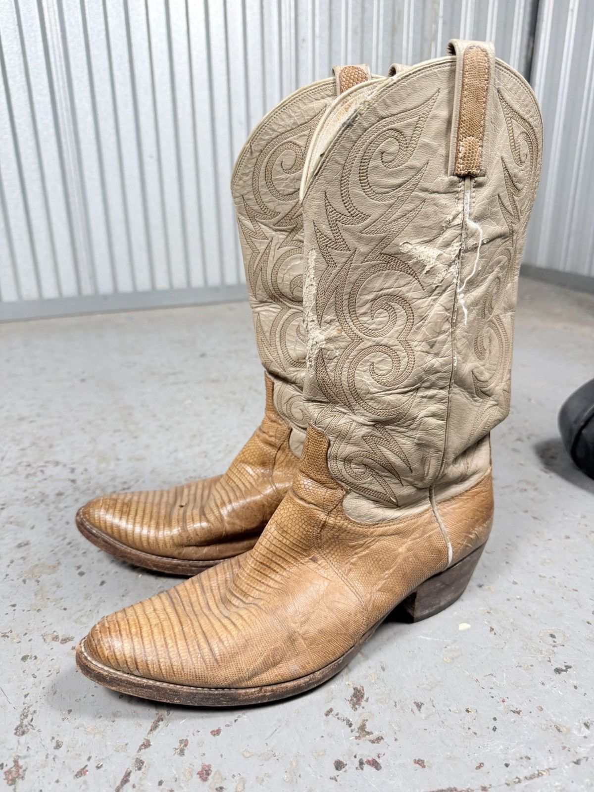 Dan Post 70s Vintage Dan Post Lizard Skin USA Cowboy Boots Size US 10 / EU 43 - 4 Thumbnail