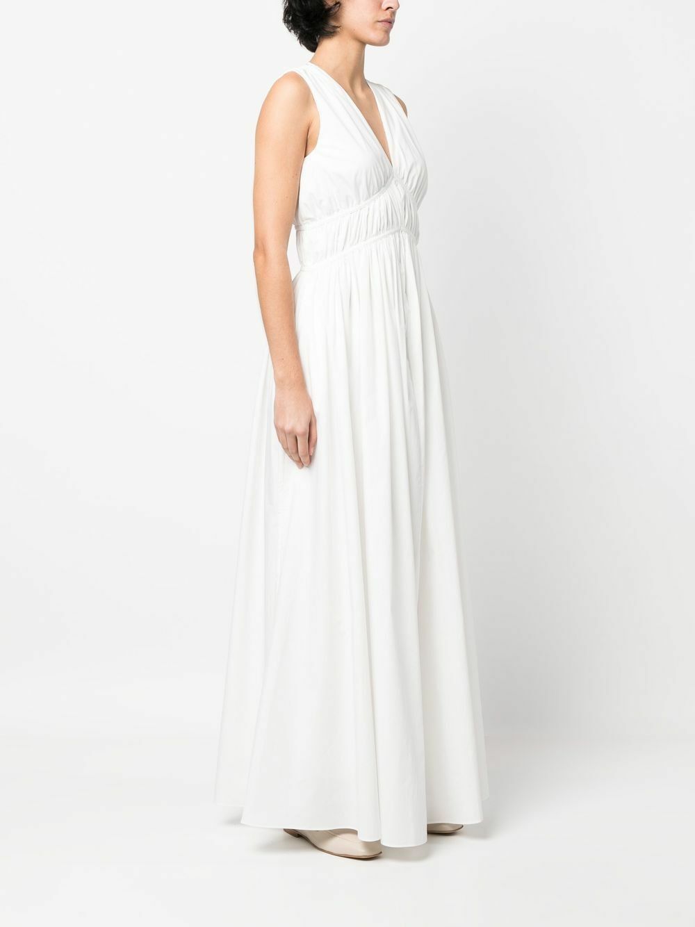 Brunello Cucinelli o1y0725 Maxi Dress in White Size S / US 4 / IT 40 - 2 Thumbnail