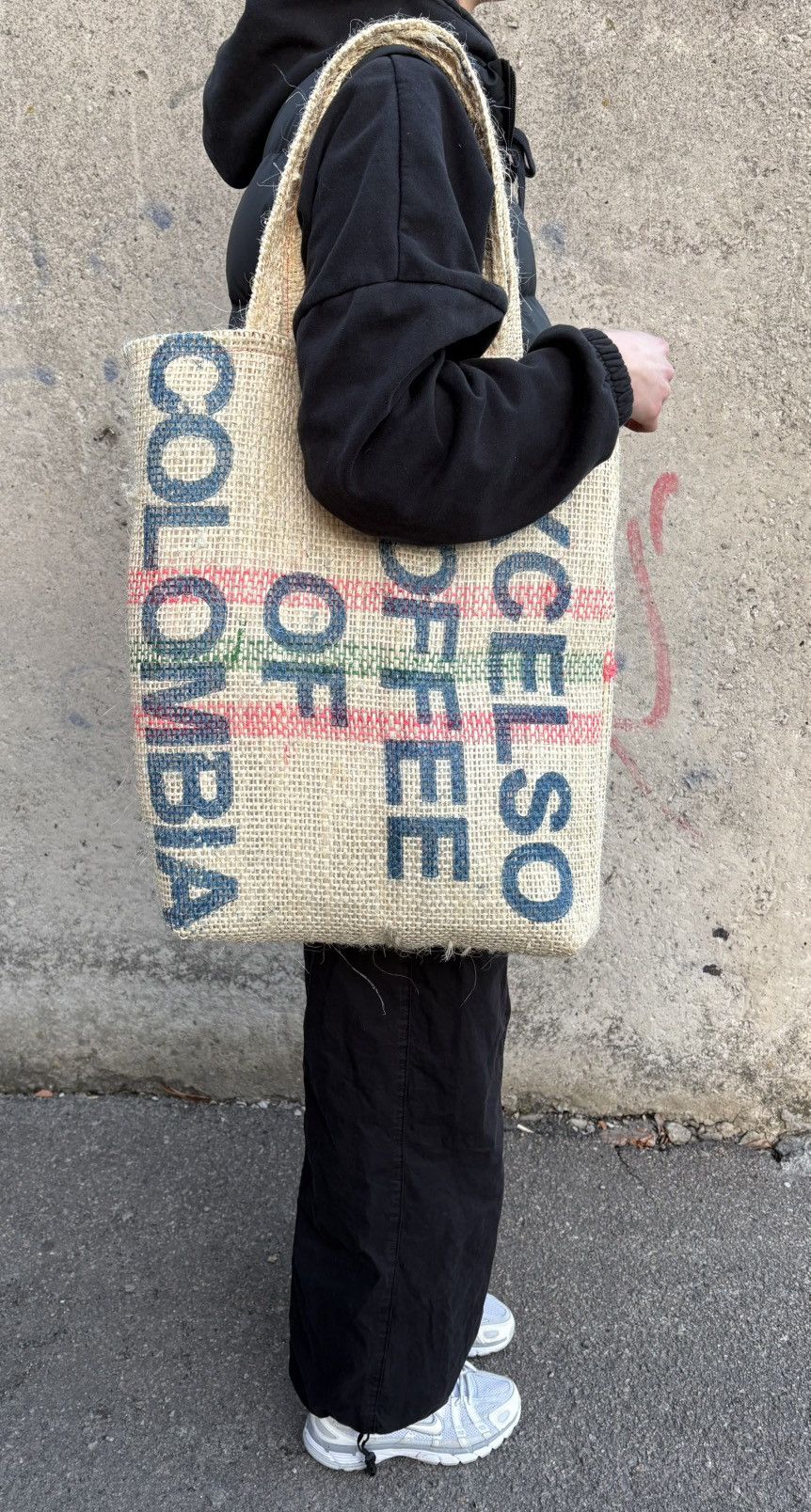 Other Recycled Coffee Sack Tote Bag Burlap Market Shopper Size ONE SIZE - 1 Thumbnail