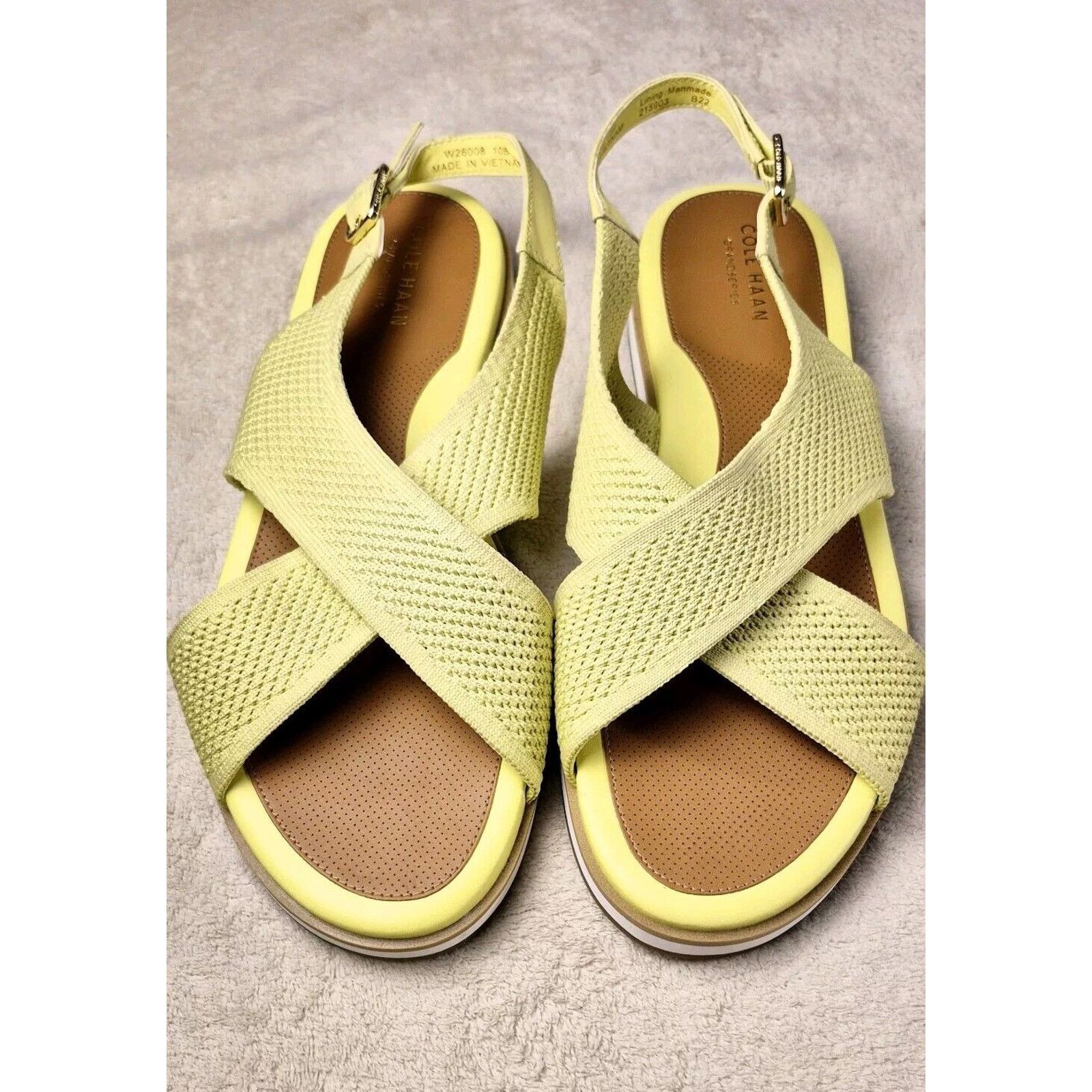 Cole Haan Cole Haan Women's Sandal Size 10 Yellow Knit Slingback Flat Size US 10 / IT 40 - 1 Thumbnail